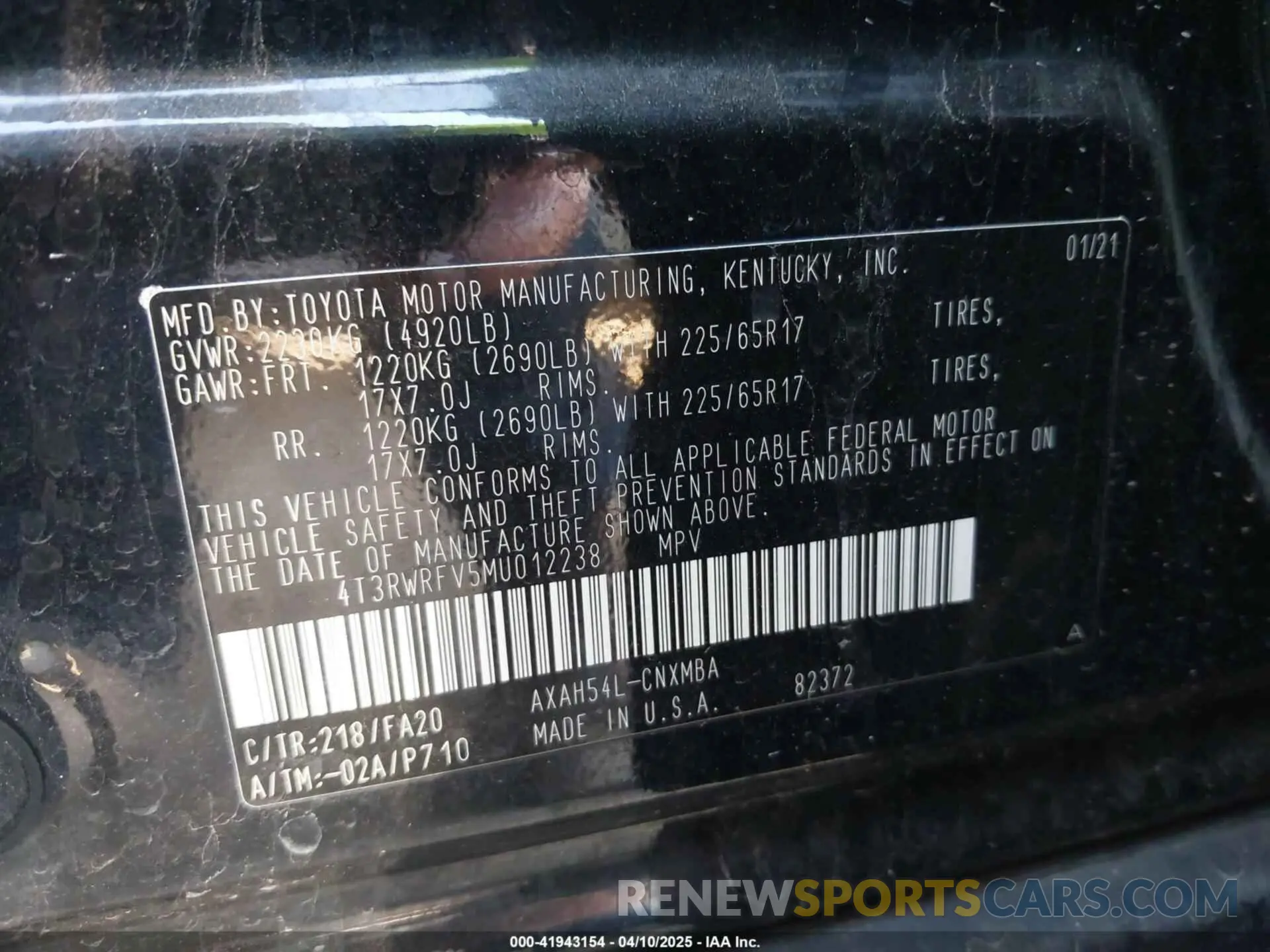 9 fotografías del automóvil dañado 4T3RWRFV5MU012238 TOYOTA RAV4 HYBRID 2021
