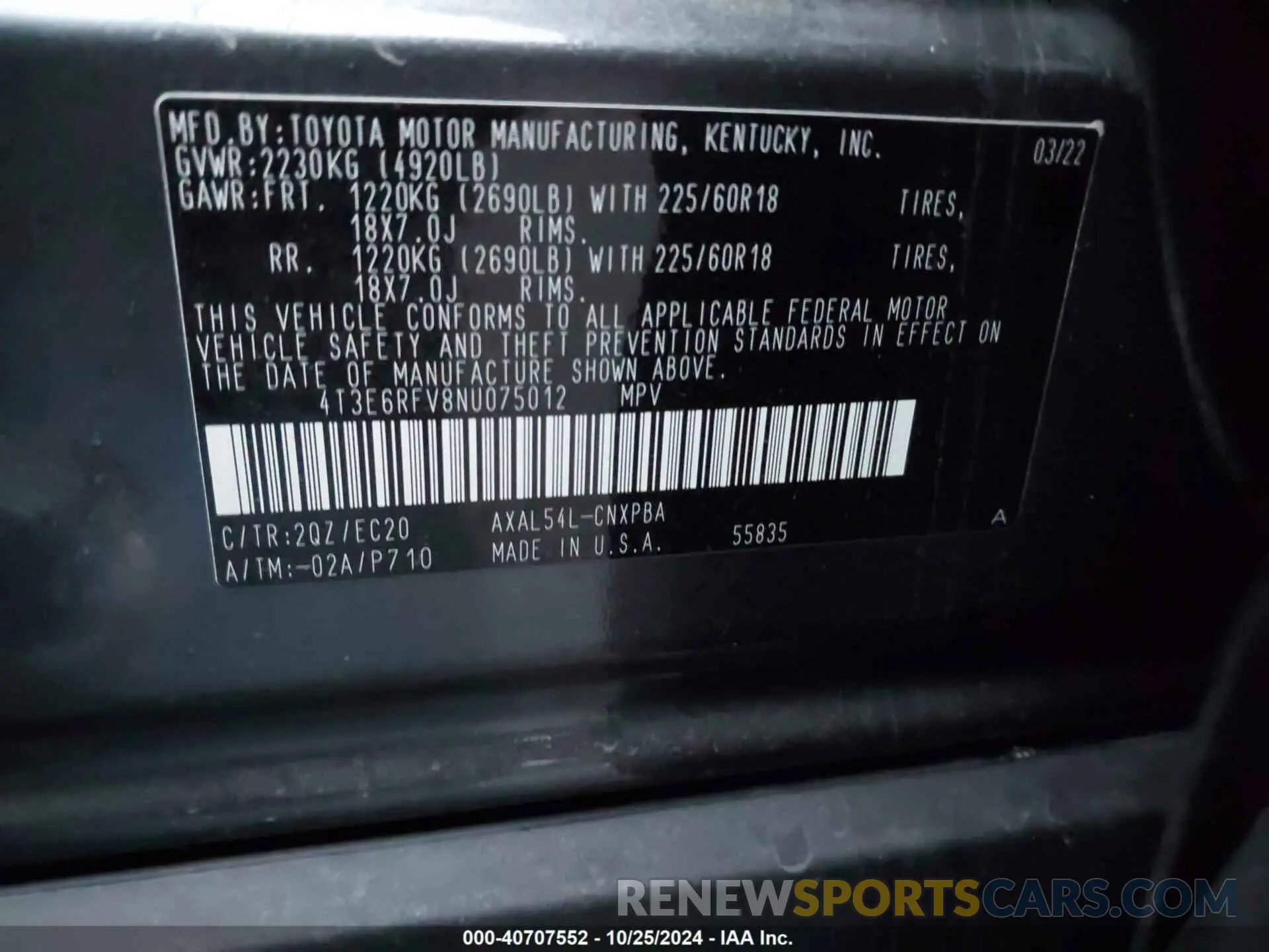 9 fotografías del automóvil dañado 4T3E6RFV8NU075012 TOYOTA RAV4 HYBRID 2022