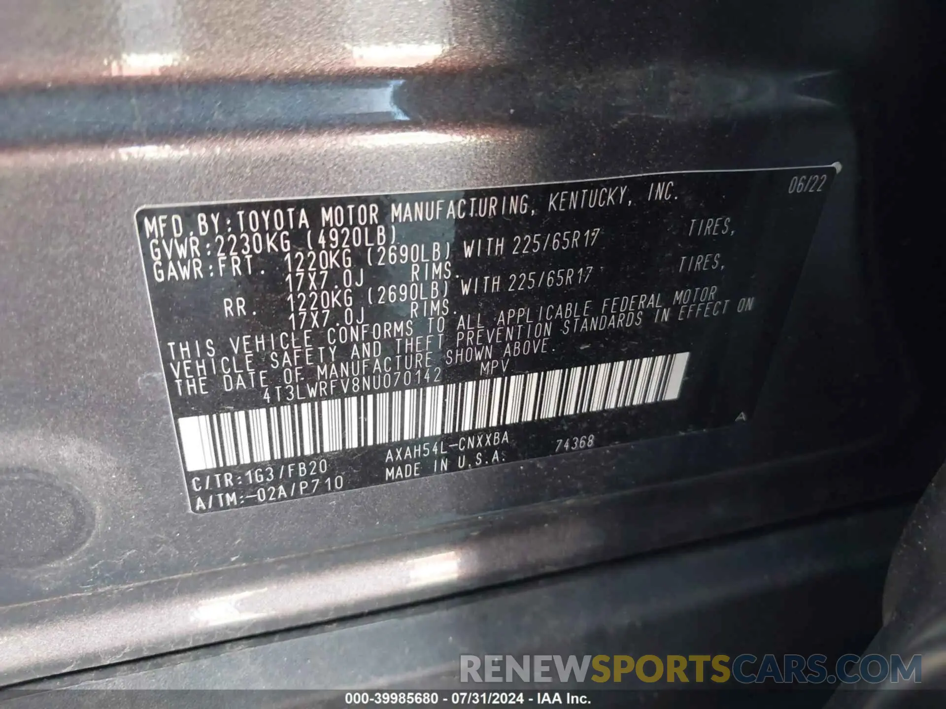 9 fotografías del automóvil dañado 4T3LWRFV8NU070142 TOYOTA RAV4 HYBRID 2022