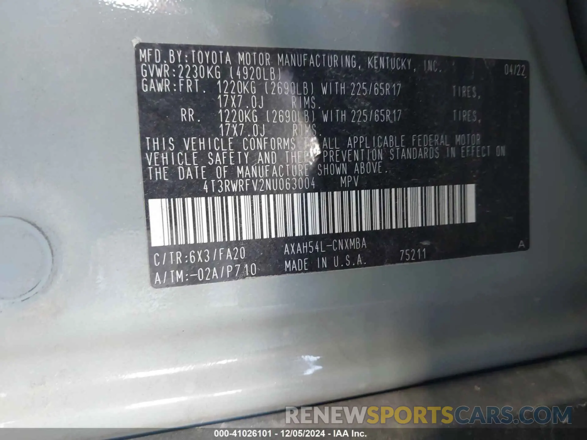 9 fotografías del automóvil dañado 4T3RWRFV2NU063004 TOYOTA RAV4 HYBRID 2022