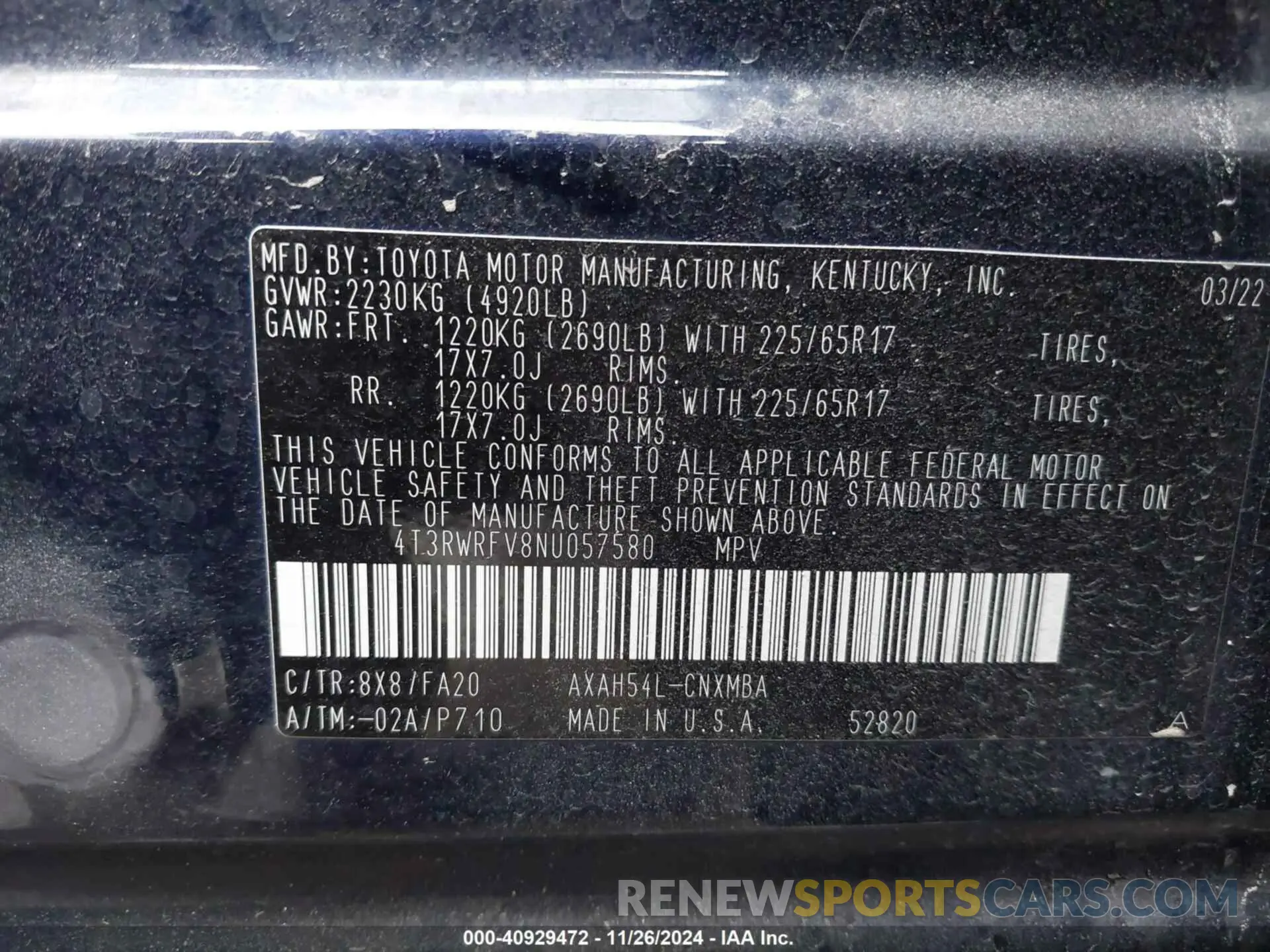 9 fotografías del automóvil dañado 4T3RWRFV8NU057580 TOYOTA RAV4 HYBRID 2022