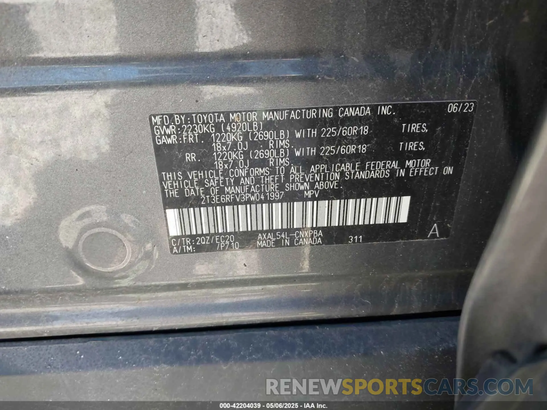 9 fotografías del automóvil dañado 2T3E6RFV3PW041997 TOYOTA RAV4 HYBRID 2023