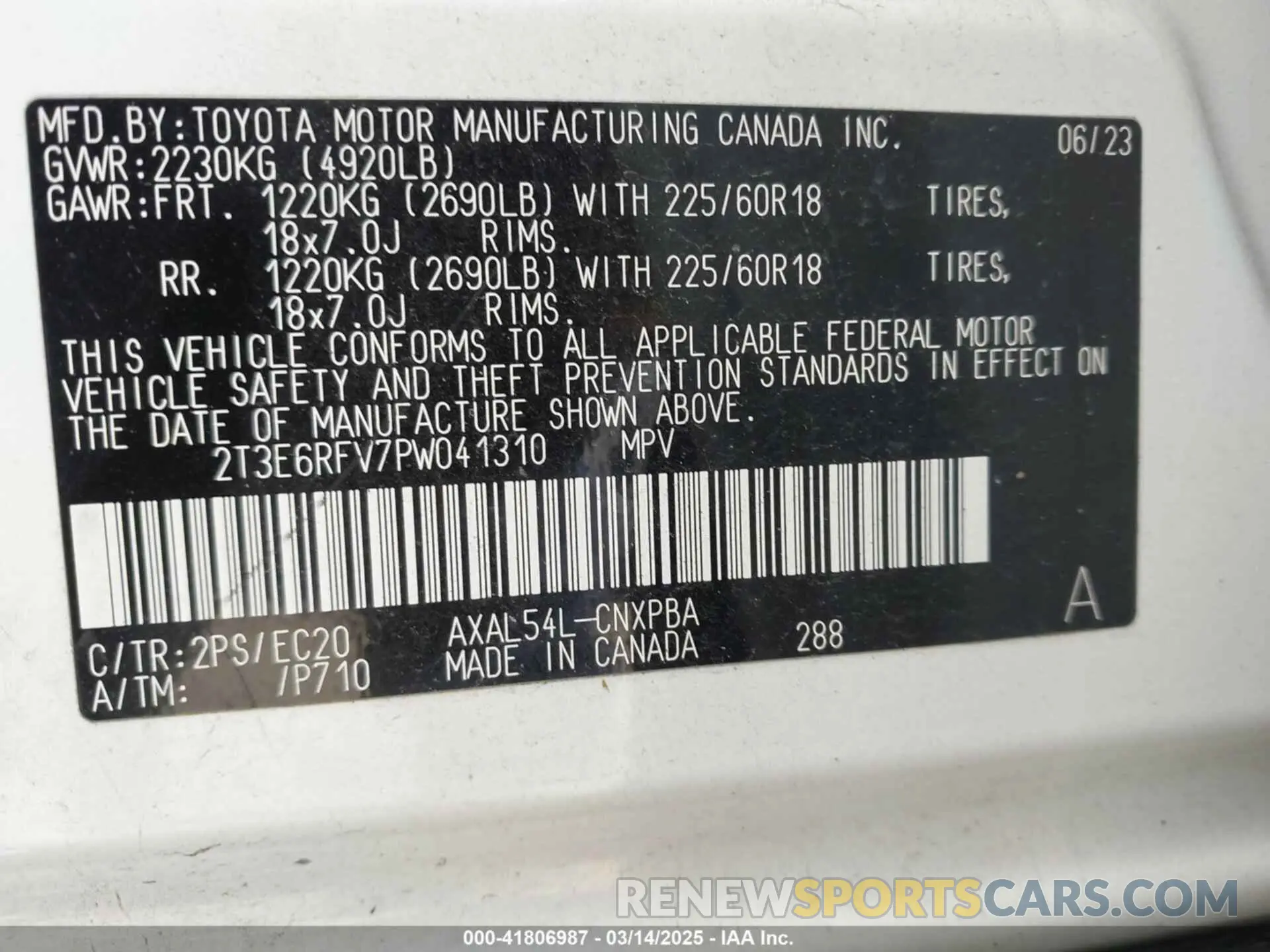 9 fotografías del automóvil dañado 2T3E6RFV7PW041310 TOYOTA RAV4 HYBRID 2023