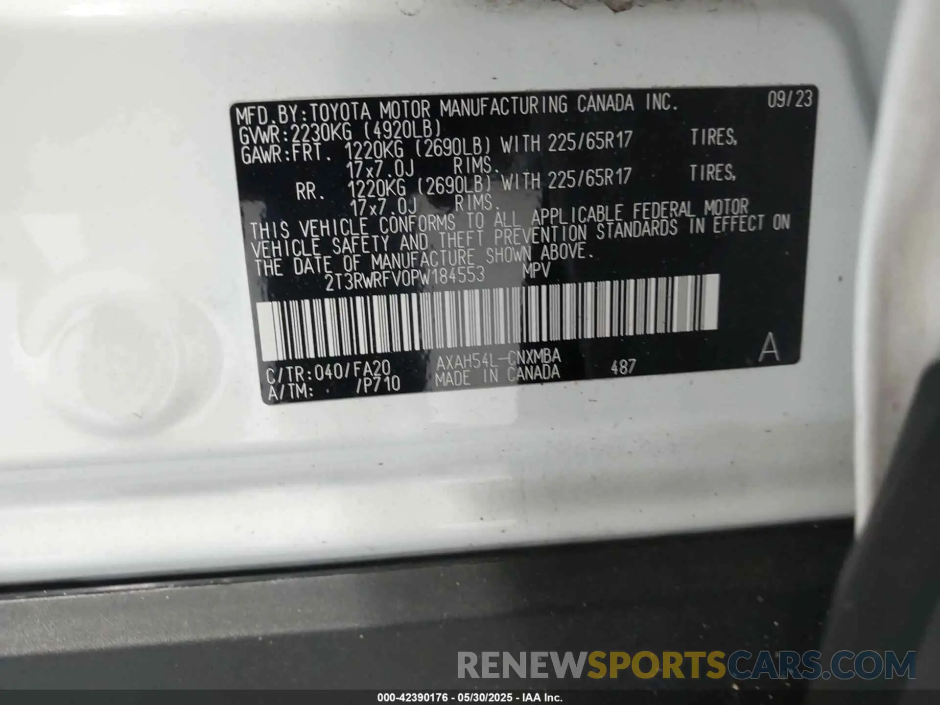 9 fotografías del automóvil dañado 2T3RWRFV0PW184553 TOYOTA RAV4 HYBRID 2023