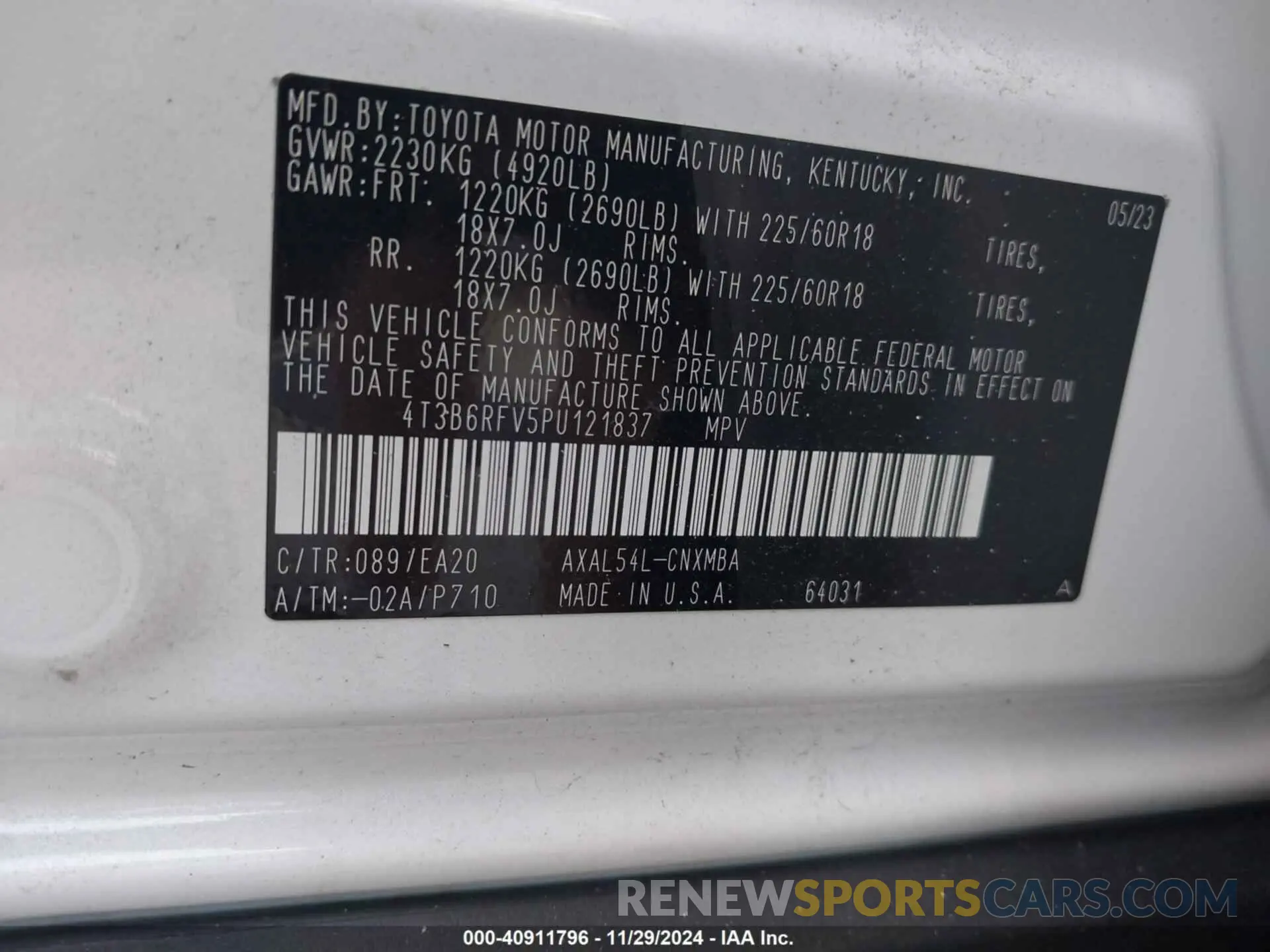 9 fotografías del automóvil dañado 4T3B6RFV5PU121837 TOYOTA RAV4 HYBRID 2023