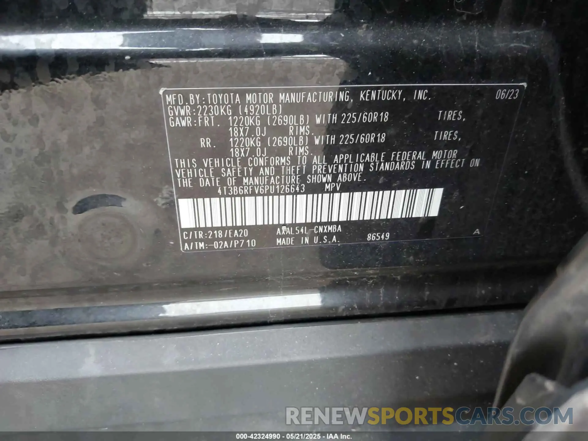 9 fotografías del automóvil dañado 4T3B6RFV6PU126643 TOYOTA RAV4 HYBRID 2023