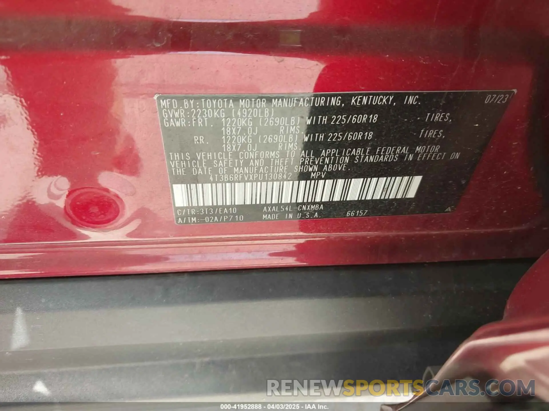 9 fotografías del automóvil dañado 4T3B6RFVXPU130842 TOYOTA RAV4 HYBRID 2023