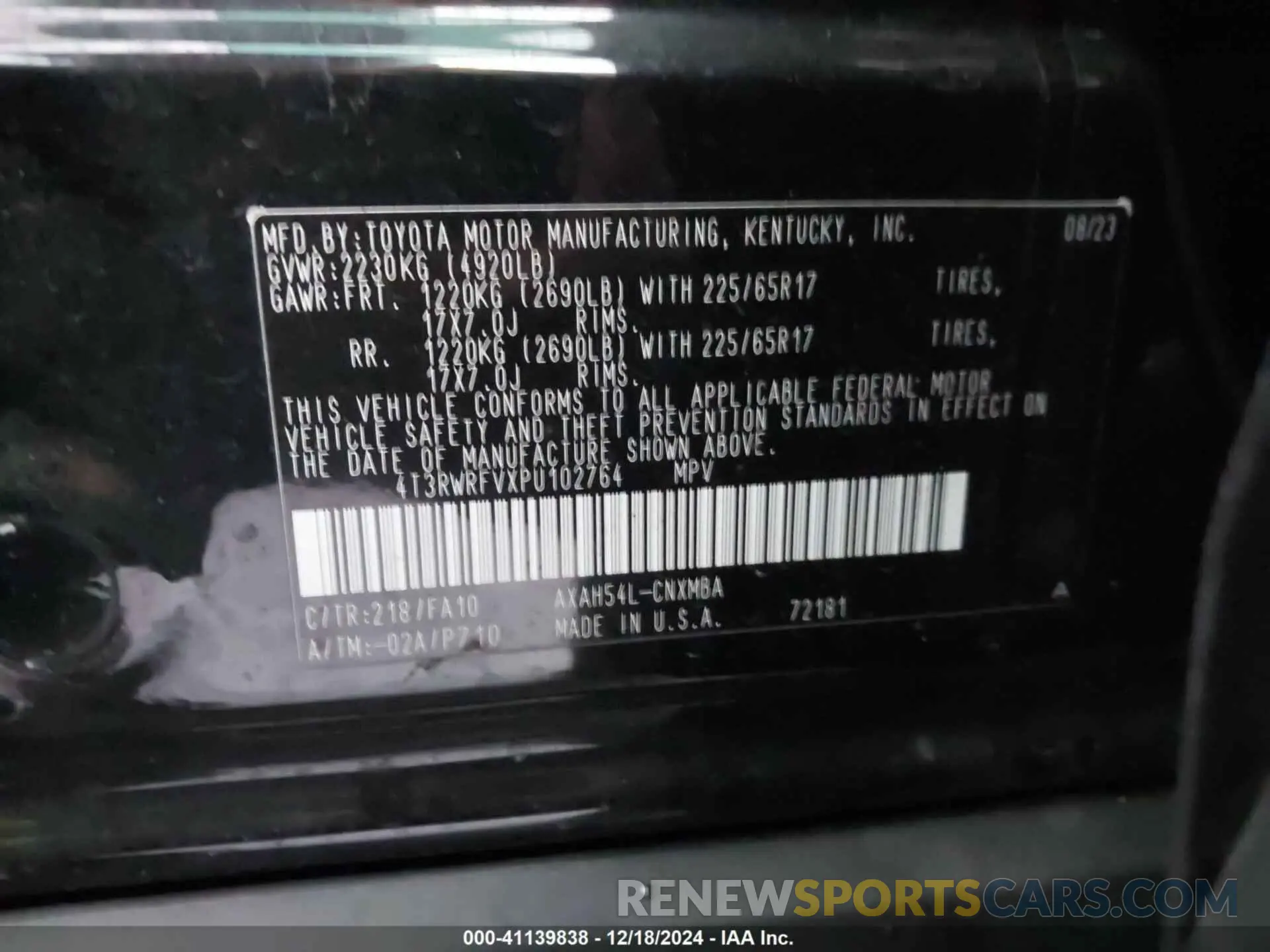 9 fotografías del automóvil dañado 4T3RWRFVXPU102764 TOYOTA RAV4 HYBRID 2023