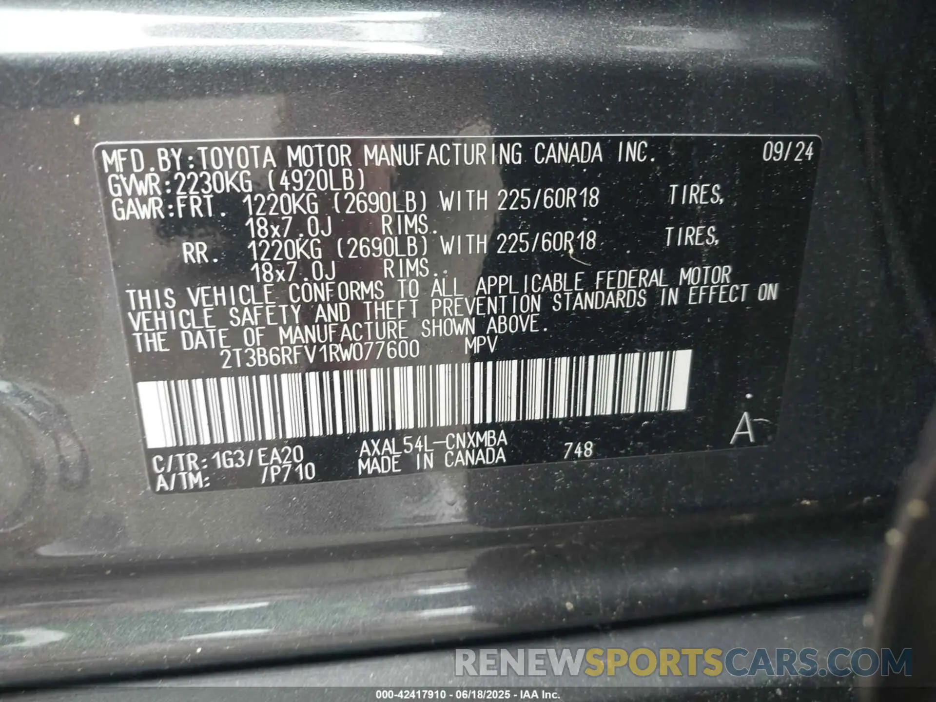 9 fotografías del automóvil dañado 2T3B6RFV1RW077600 TOYOTA RAV4 HYBRID 2024