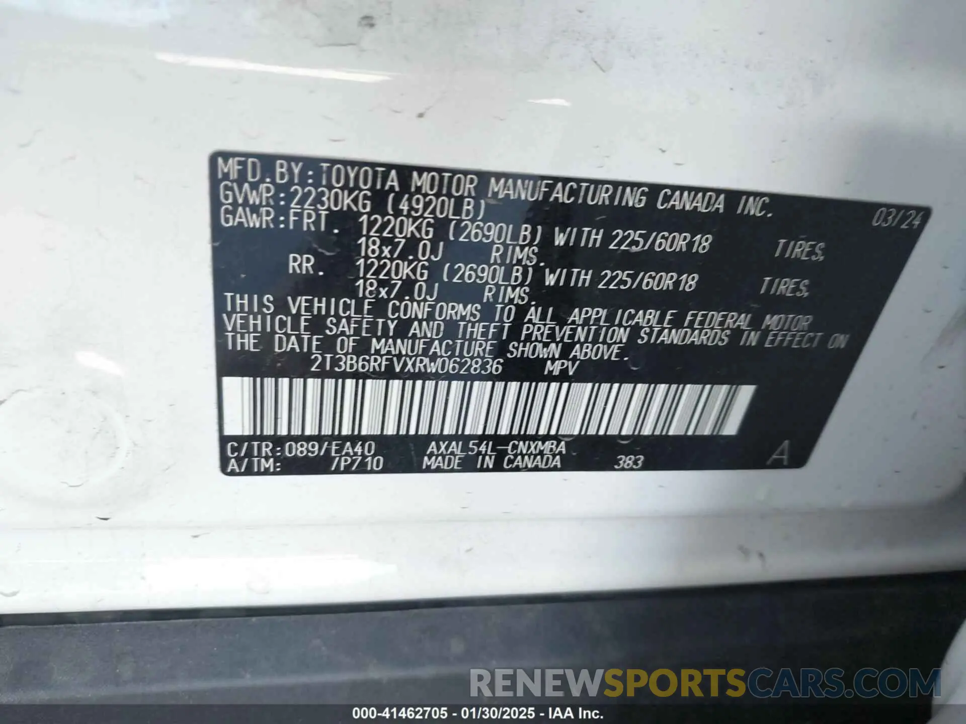 9 fotografías del automóvil dañado 2T3B6RFVXRW062836 TOYOTA RAV4 HYBRID 2024