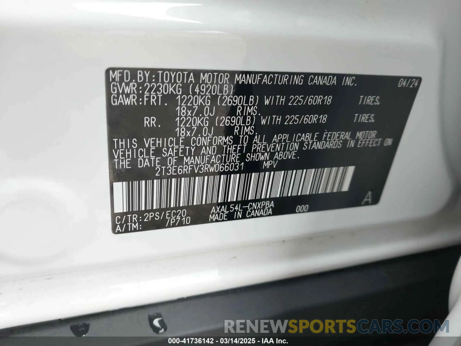 9 fotografías del automóvil dañado 2T3E6RFV3RW066031 TOYOTA RAV4 HYBRID 2024