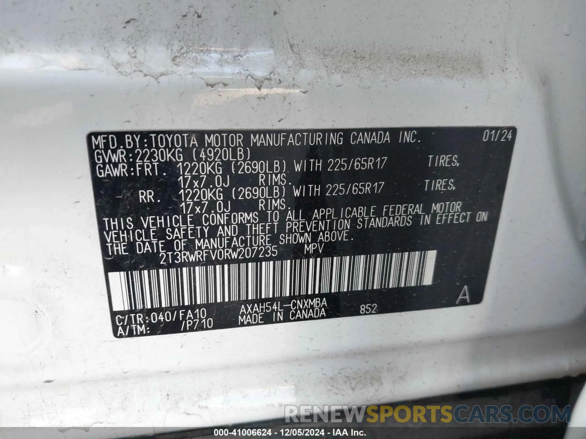 9 fotografías del automóvil dañado 2T3RWRFV0RW207235 TOYOTA RAV4 HYBRID 2024