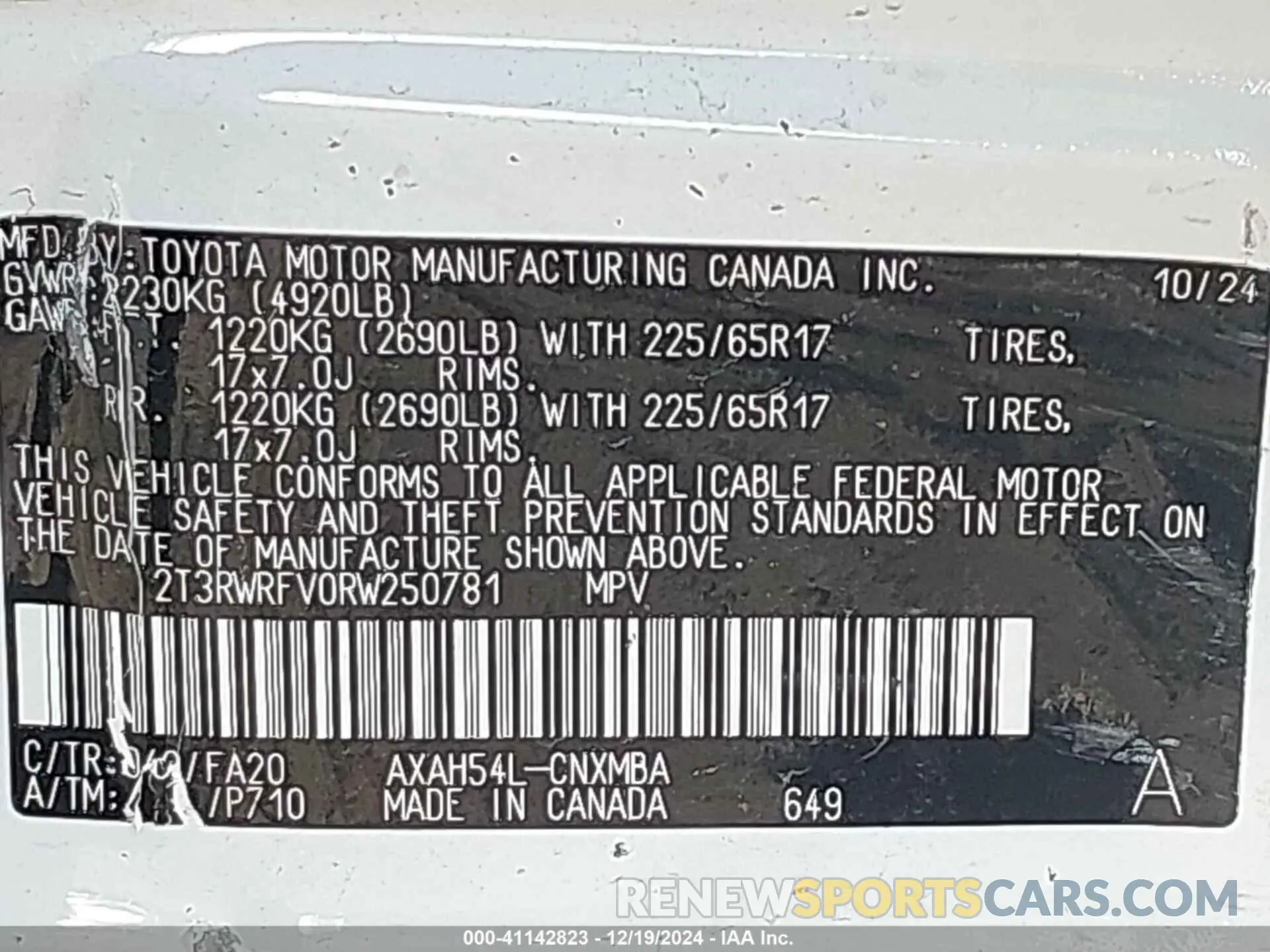 9 fotografías del automóvil dañado 2T3RWRFV0RW250781 TOYOTA RAV4 HYBRID 2024