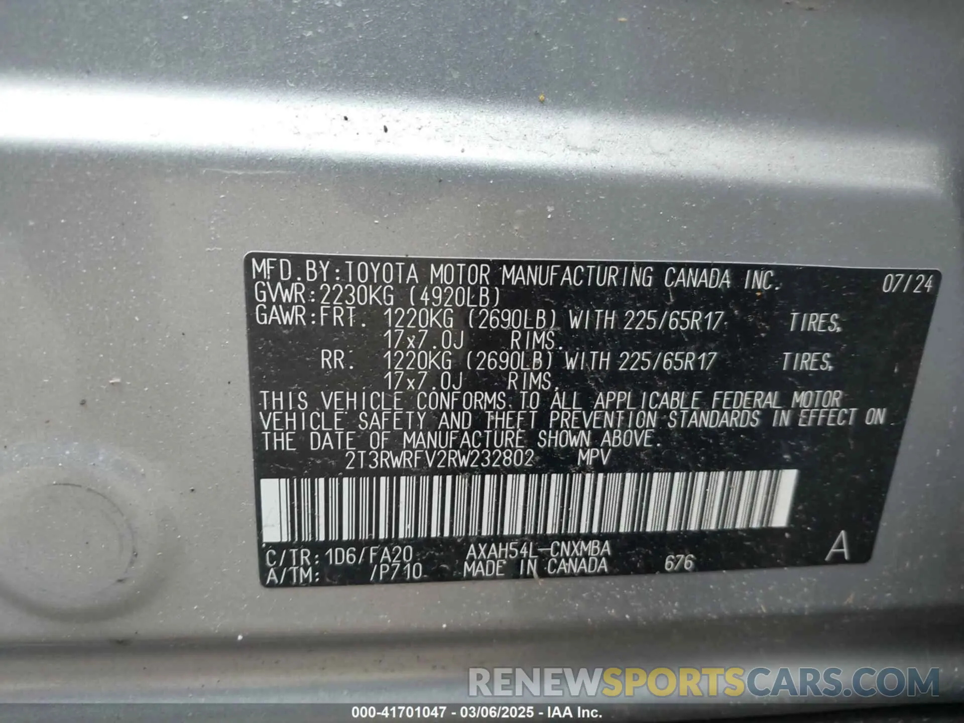 9 fotografías del automóvil dañado 2T3RWRFV2RW232802 TOYOTA RAV4 HYBRID 2024