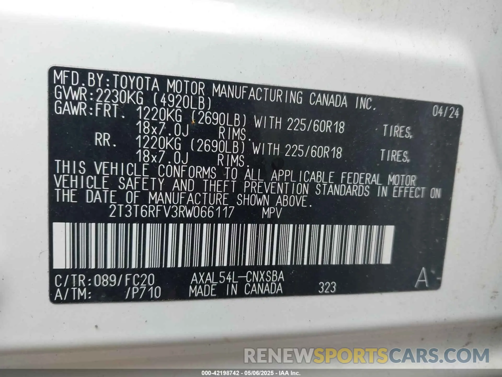 9 fotografías del automóvil dañado 2T3T6RFV3RW066117 TOYOTA RAV4 HYBRID 2024