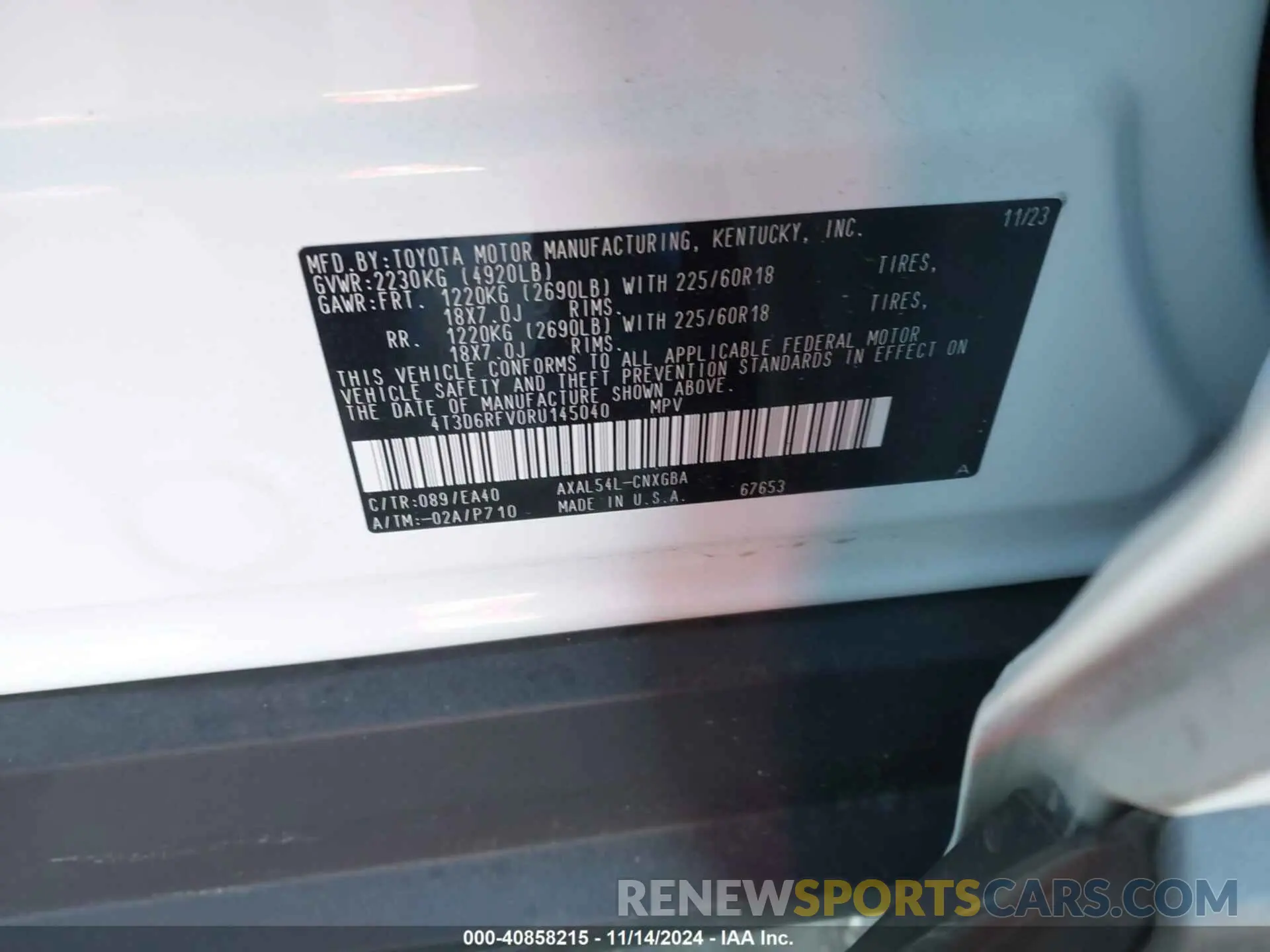 9 fotografías del automóvil dañado 4T3D6RFV0RU145040 TOYOTA RAV4 HYBRID 2024