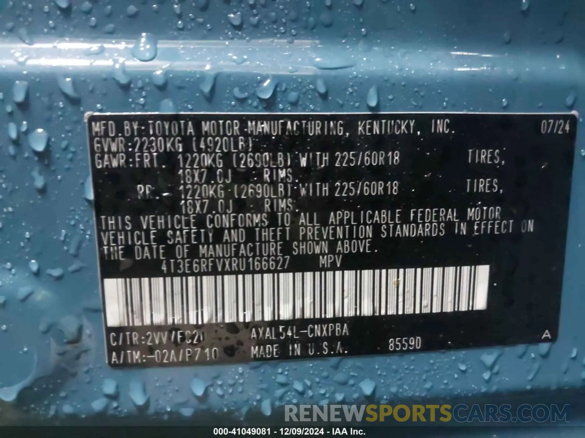 9 fotografías del automóvil dañado 4T3E6RFVXRU166627 TOYOTA RAV4 HYBRID 2024