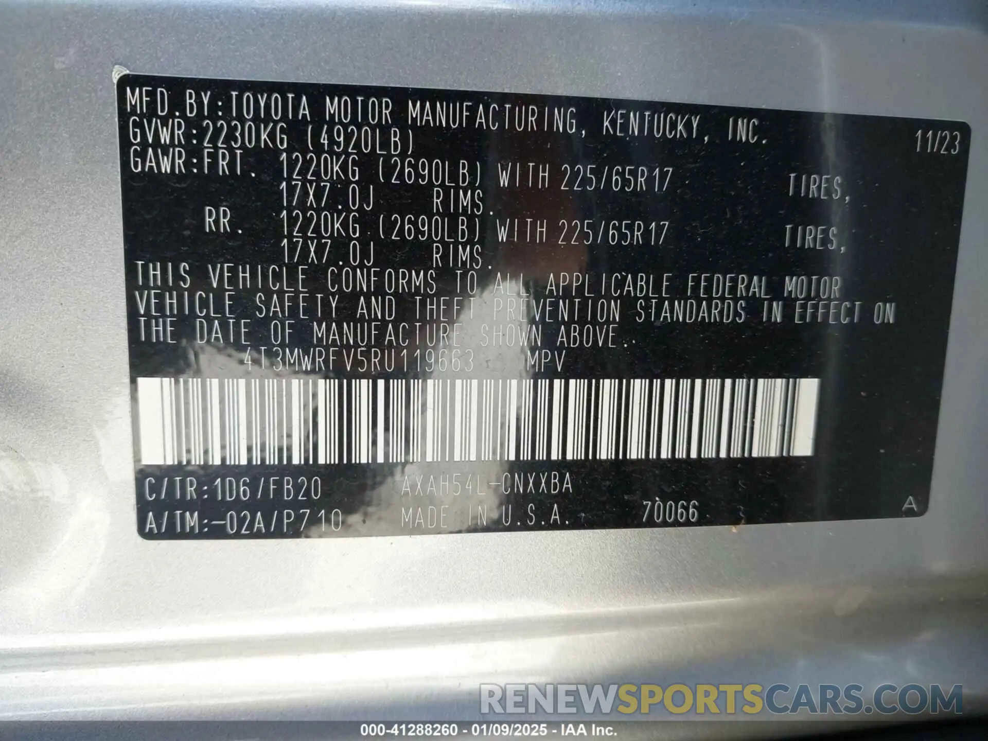 9 fotografías del automóvil dañado 4T3MWRFV5RU119663 TOYOTA RAV4 HYBRID 2024