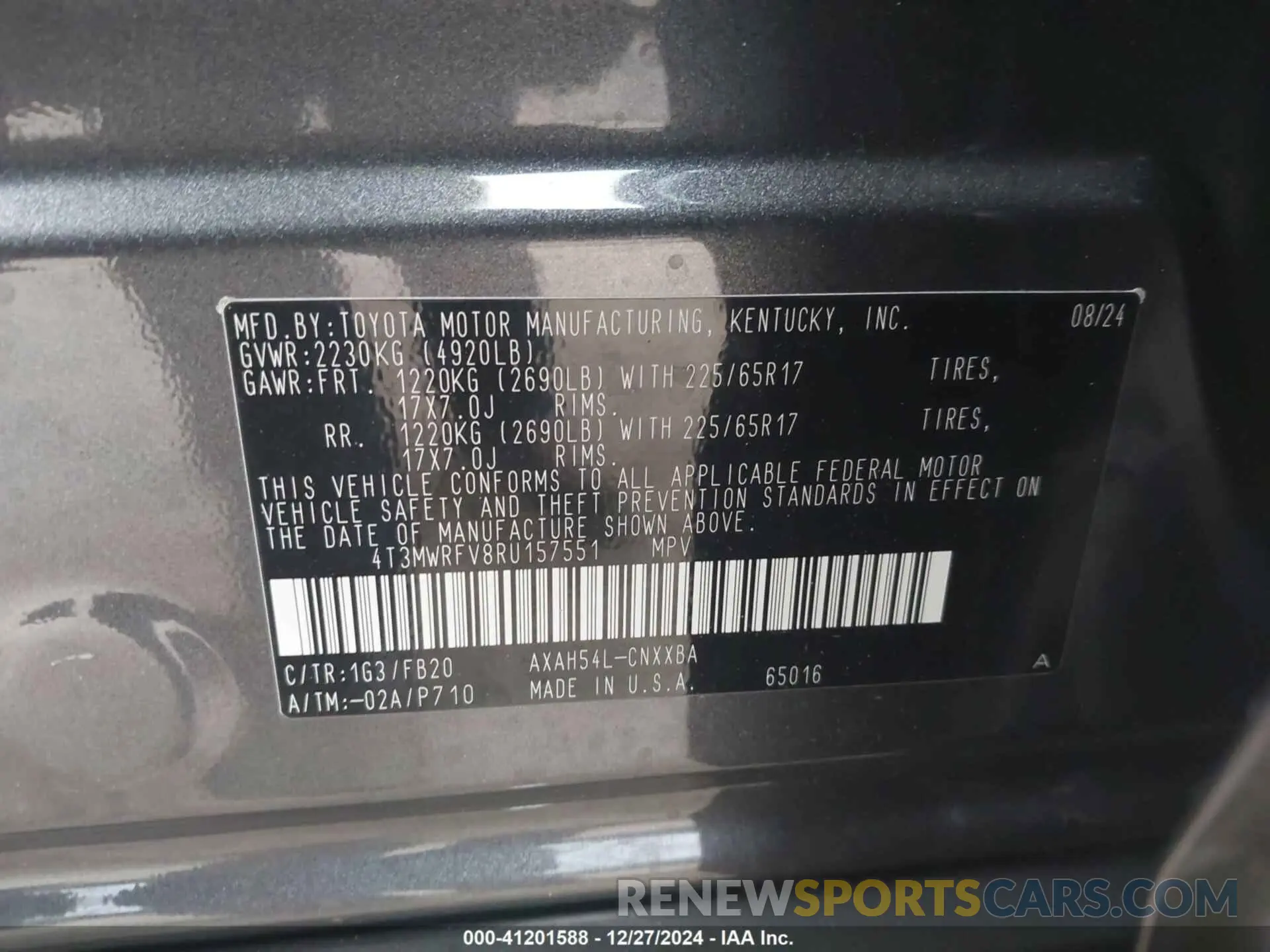 9 fotografías del automóvil dañado 4T3MWRFV8RU157551 TOYOTA RAV4 HYBRID 2024