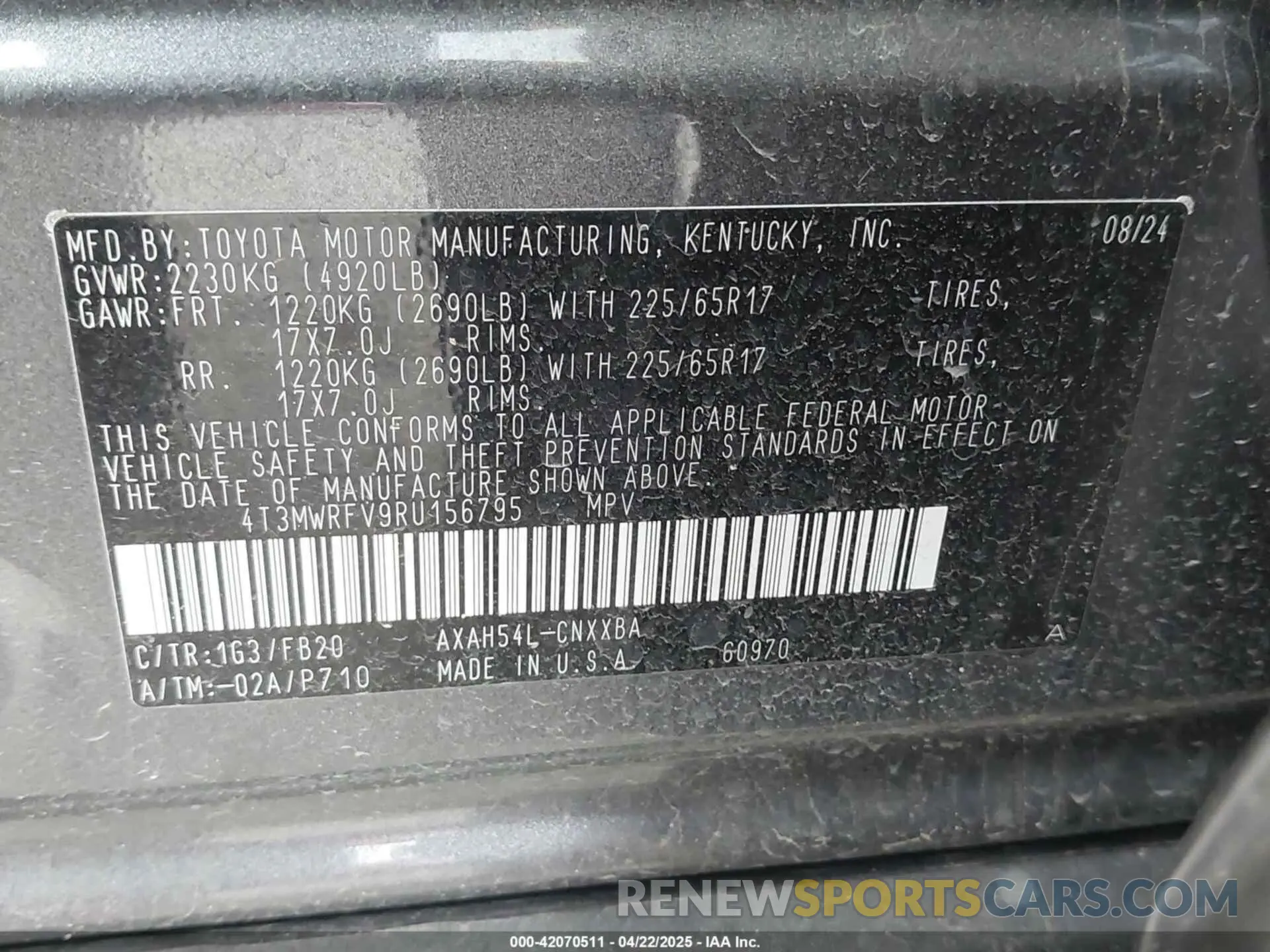 9 fotografías del automóvil dañado 4T3MWRFV9RU156795 TOYOTA RAV4 HYBRID 2024