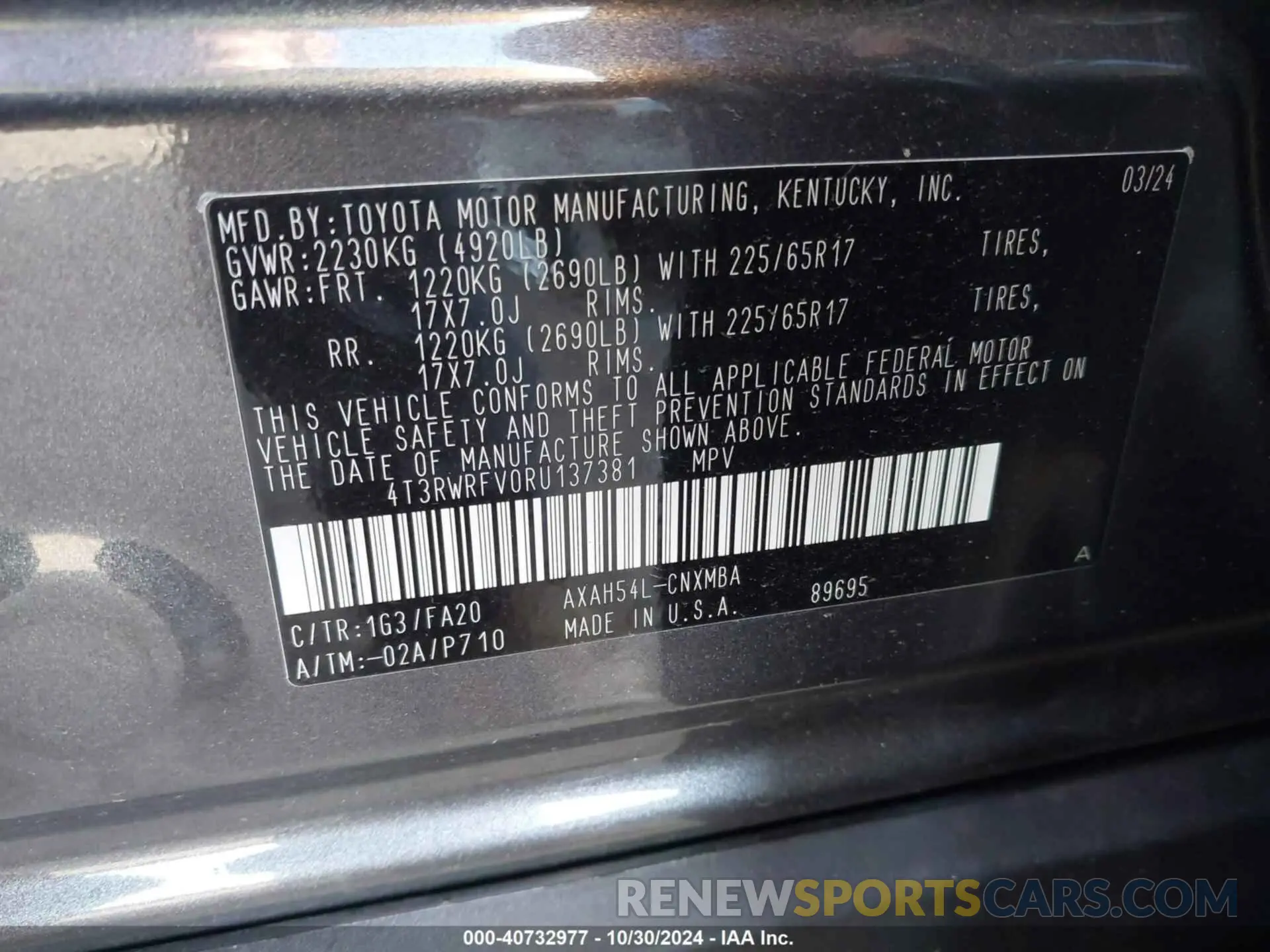 9 fotografías del automóvil dañado 4T3RWRFV0RU137381 TOYOTA RAV4 HYBRID 2024