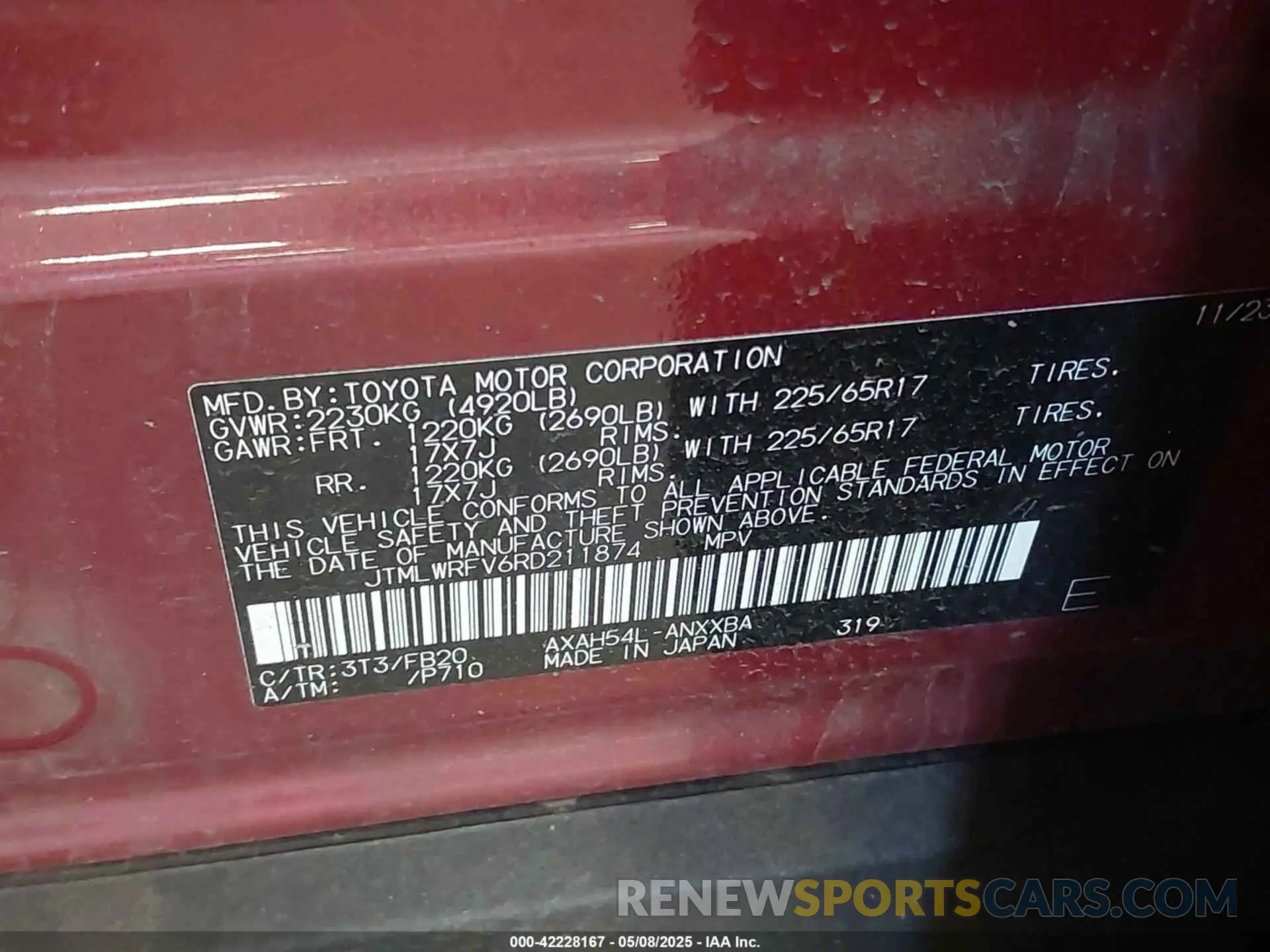 9 fotografías del automóvil dañado JTMLWRFV6RD211874 TOYOTA RAV4 HYBRID 2024