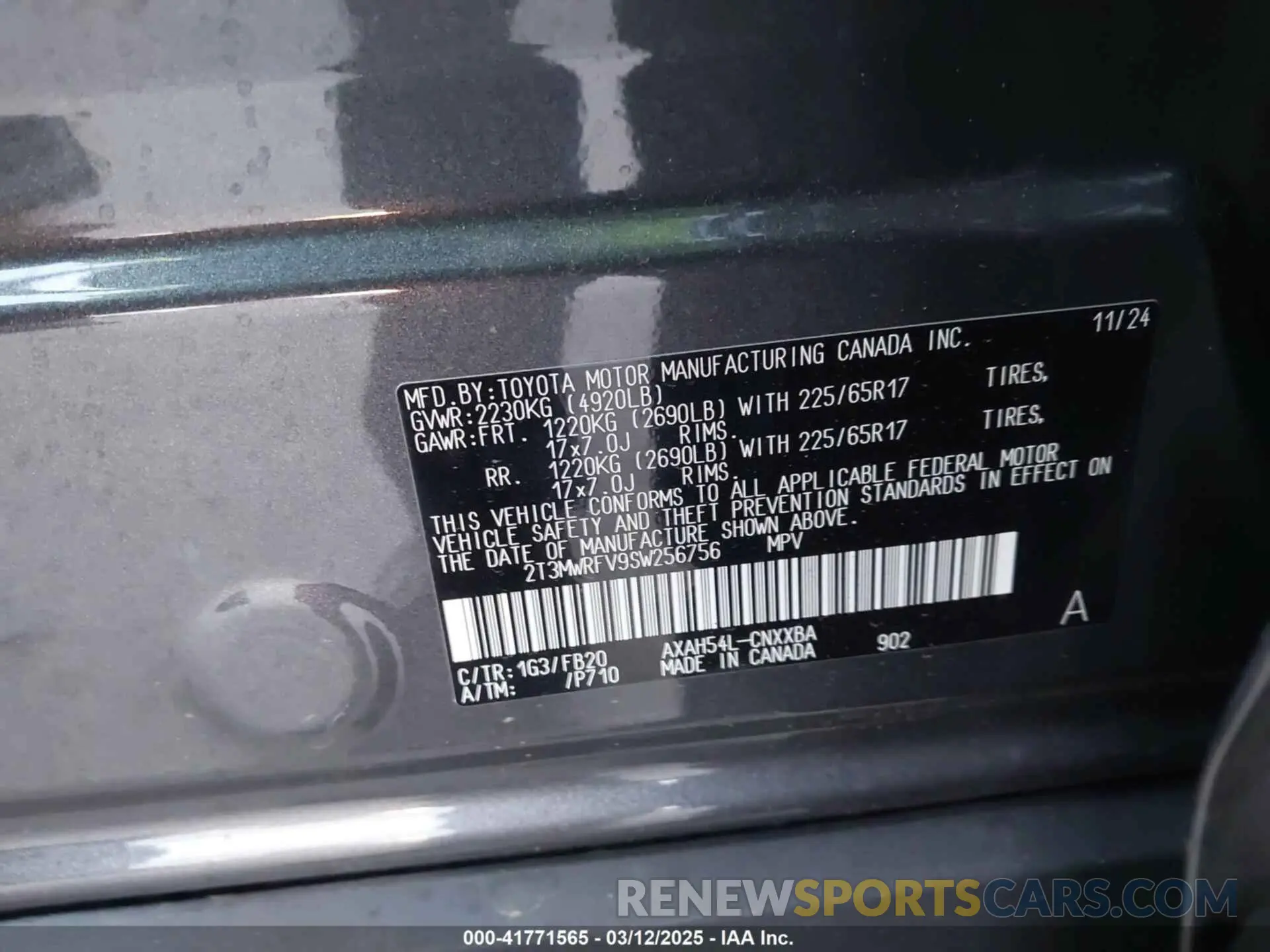 9 fotografías del automóvil dañado 2T3MWRFV9SW256756 TOYOTA RAV4 HYBRID 2025