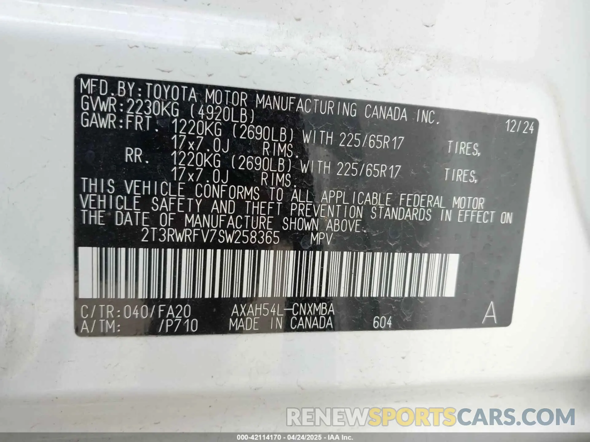 9 fotografías del automóvil dañado 2T3RWRFV7SW258365 TOYOTA RAV4 HYBRID 2025