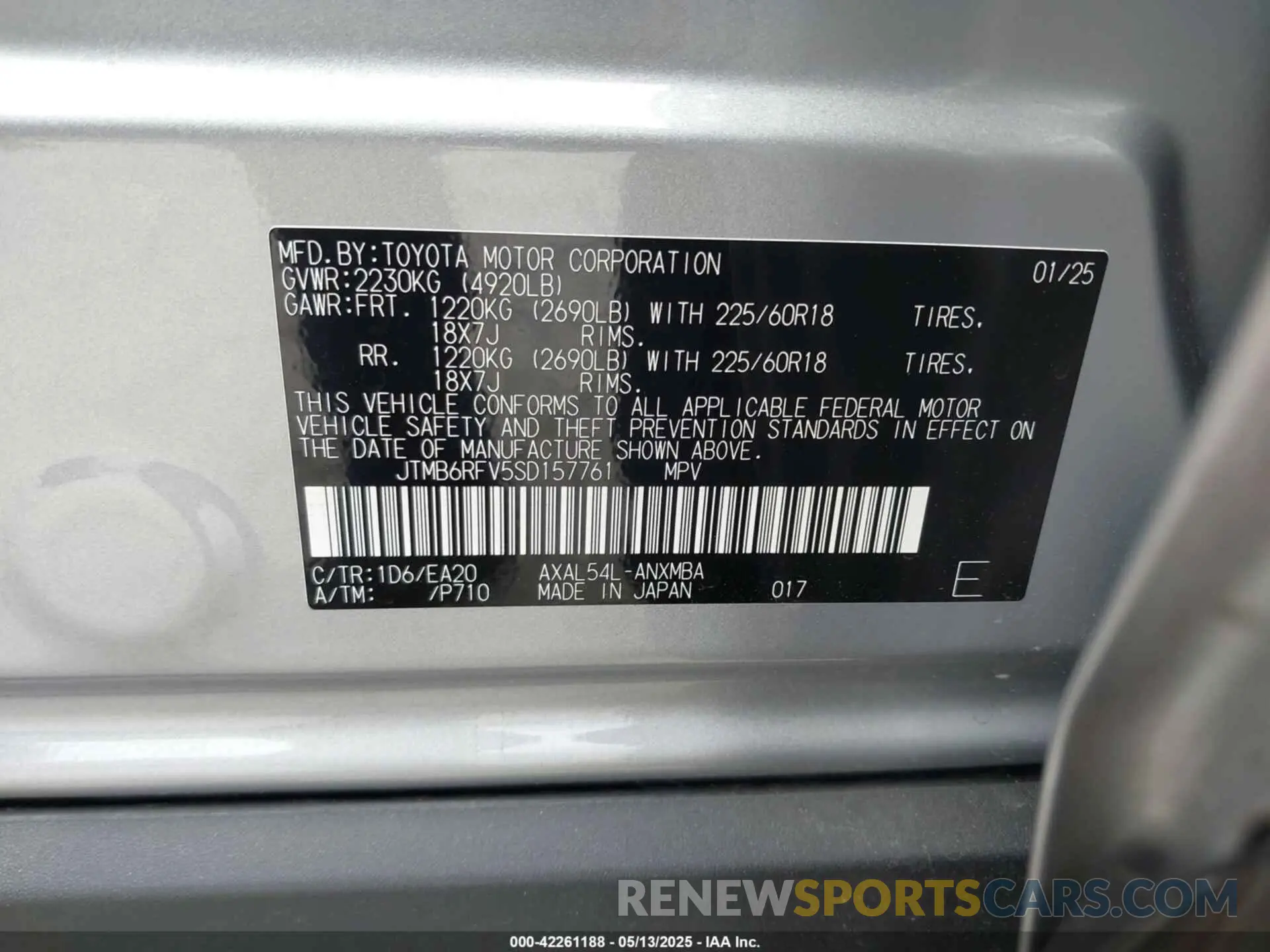 9 fotografías del automóvil dañado JTMB6RFV5SD157761 TOYOTA RAV4 HYBRID 2025