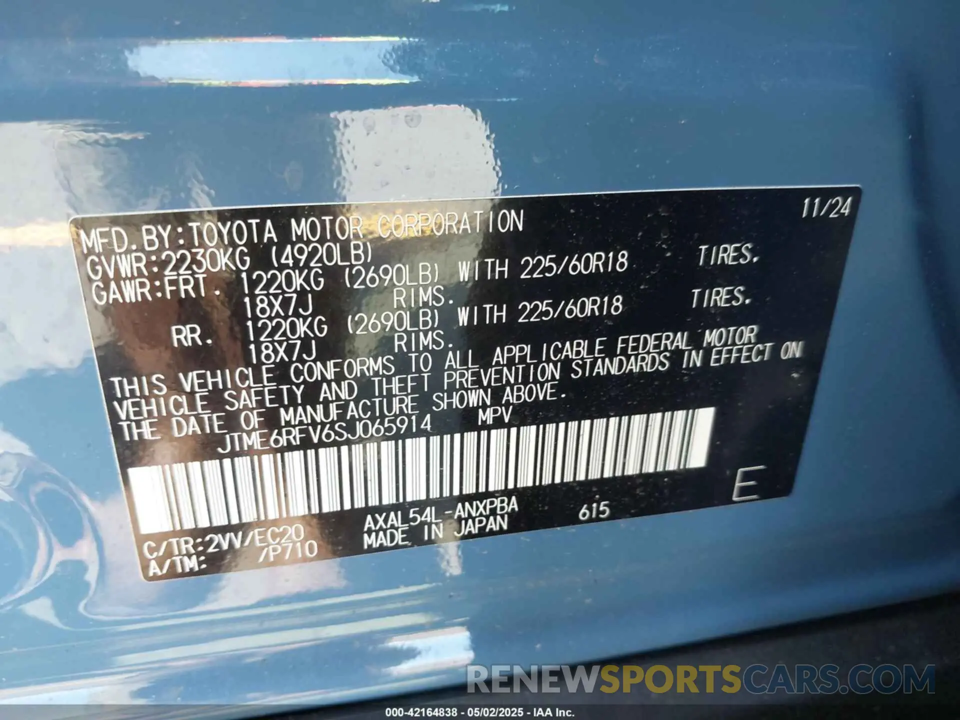 9 fotografías del automóvil dañado JTME6RFV6SJ065914 TOYOTA RAV4 HYBRID 2025