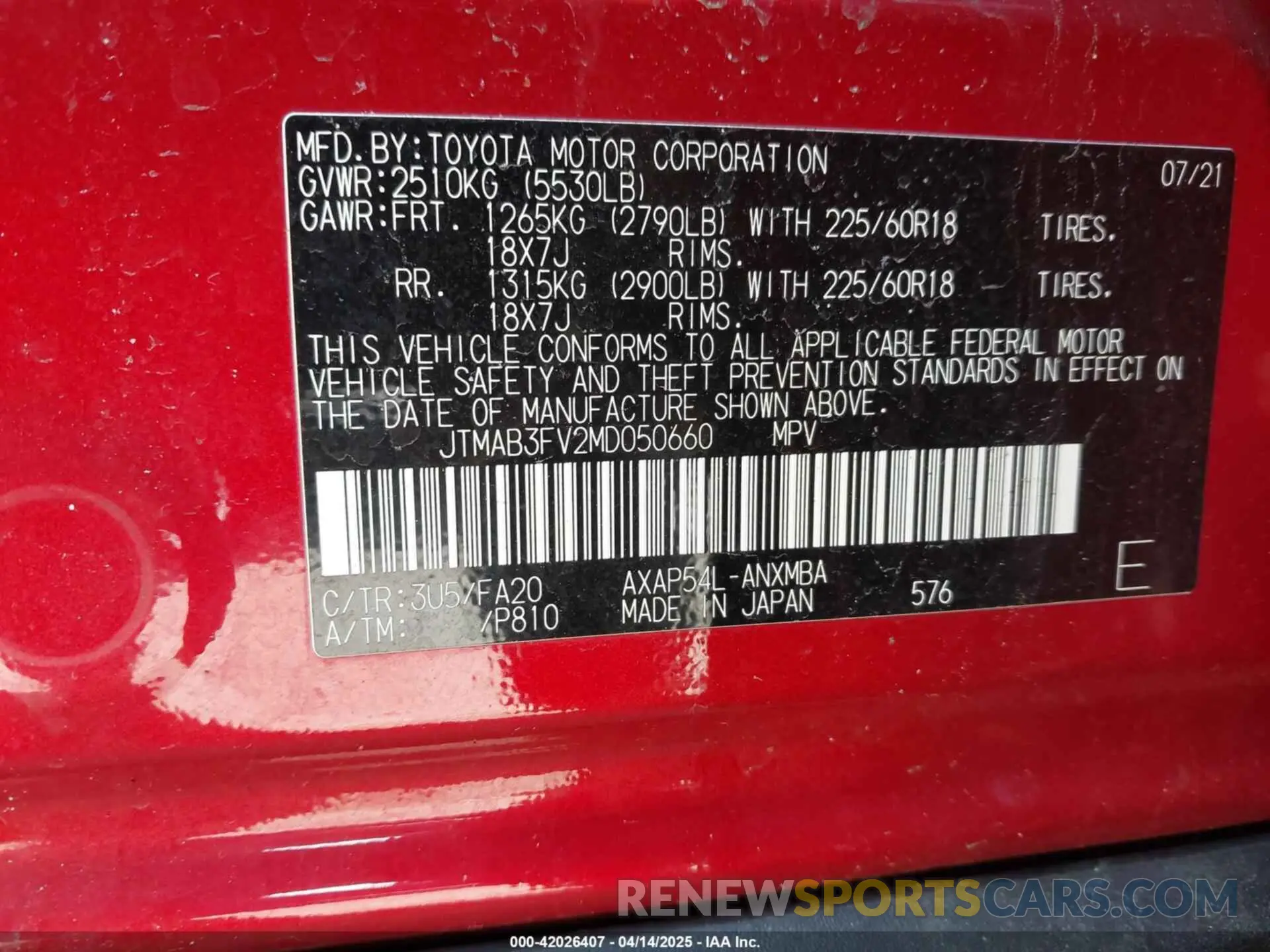 9 fotografías del automóvil dañado JTMAB3FV2MD050660 TOYOTA RAV4 PRIME 2021