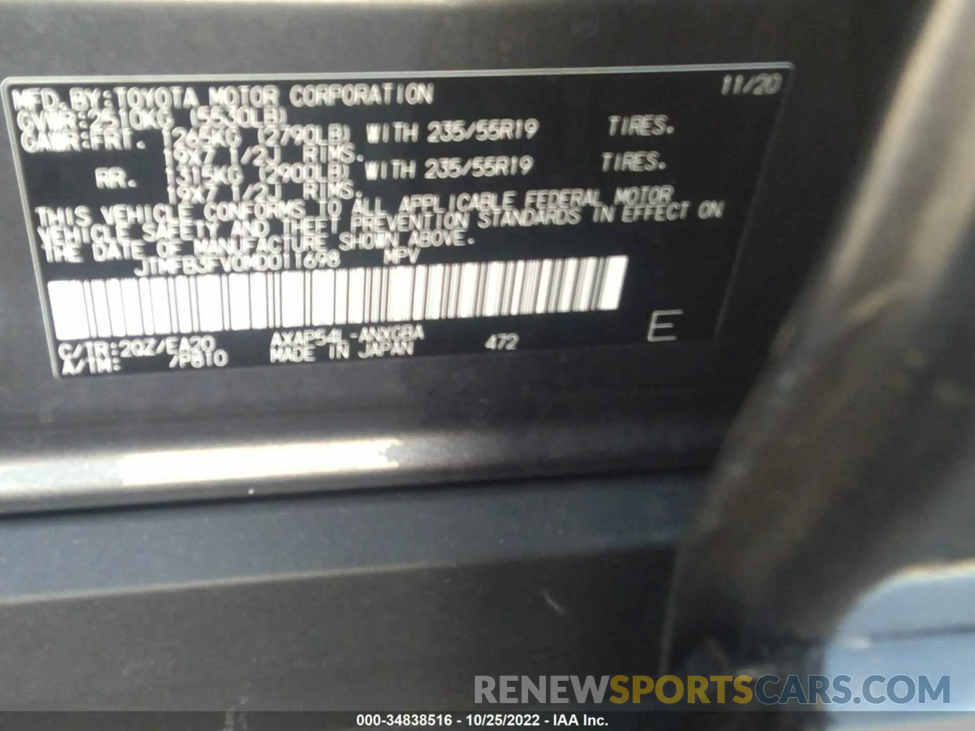 9 fotografías del automóvil dañado JTMFB3FV0MD011698 TOYOTA RAV4 PRIME 2021