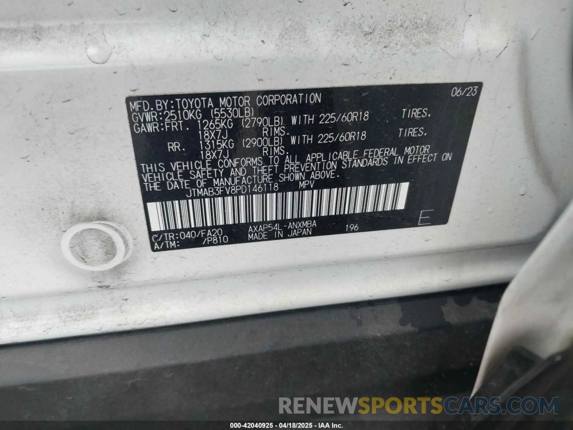 9 fotografías del automóvil dañado JTMAB3FV8PD146118 TOYOTA RAV4 PRIME 2023