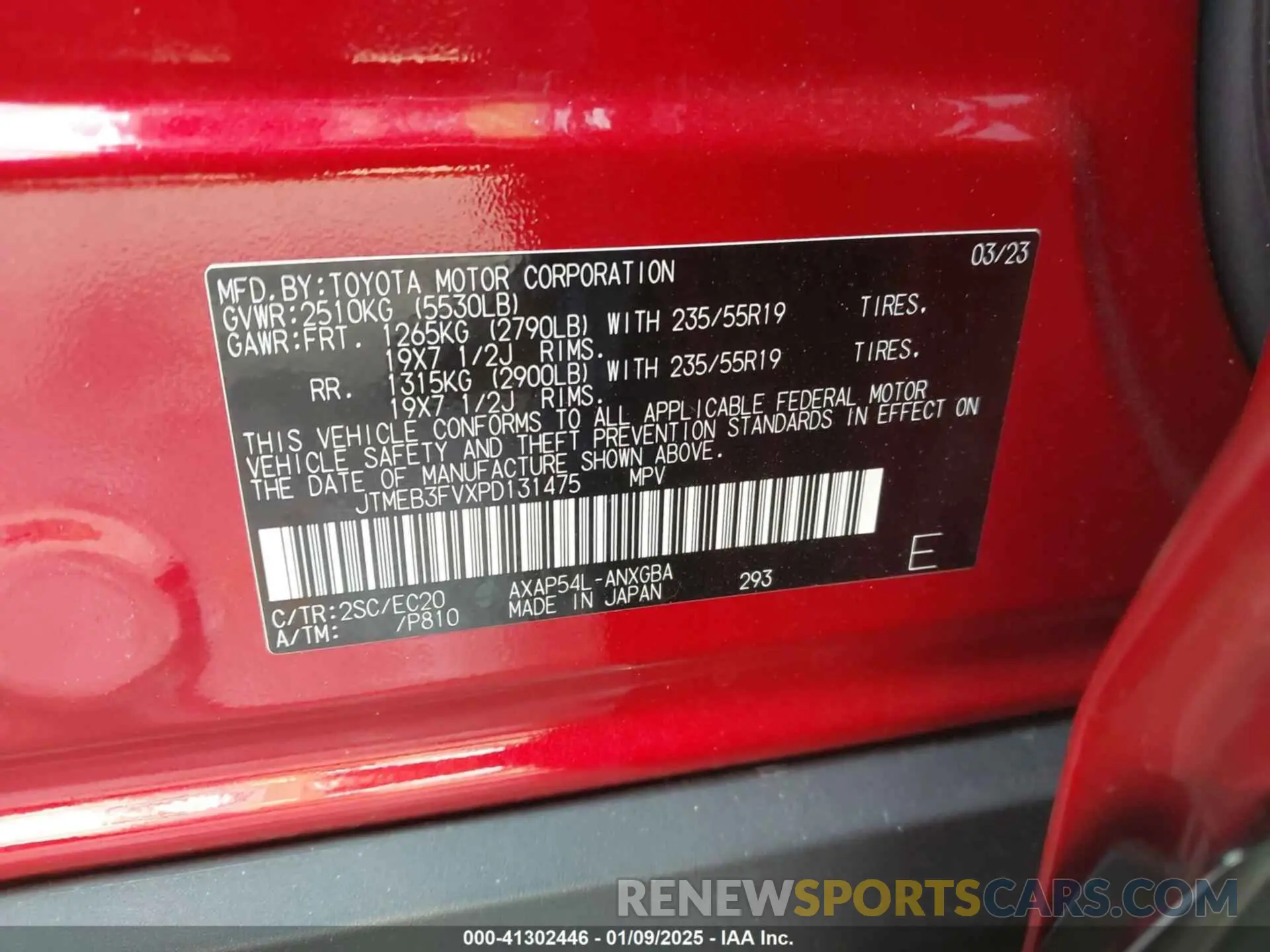 9 fotografías del automóvil dañado JTMEB3FVXPD131475 TOYOTA RAV4 PRIME 2023