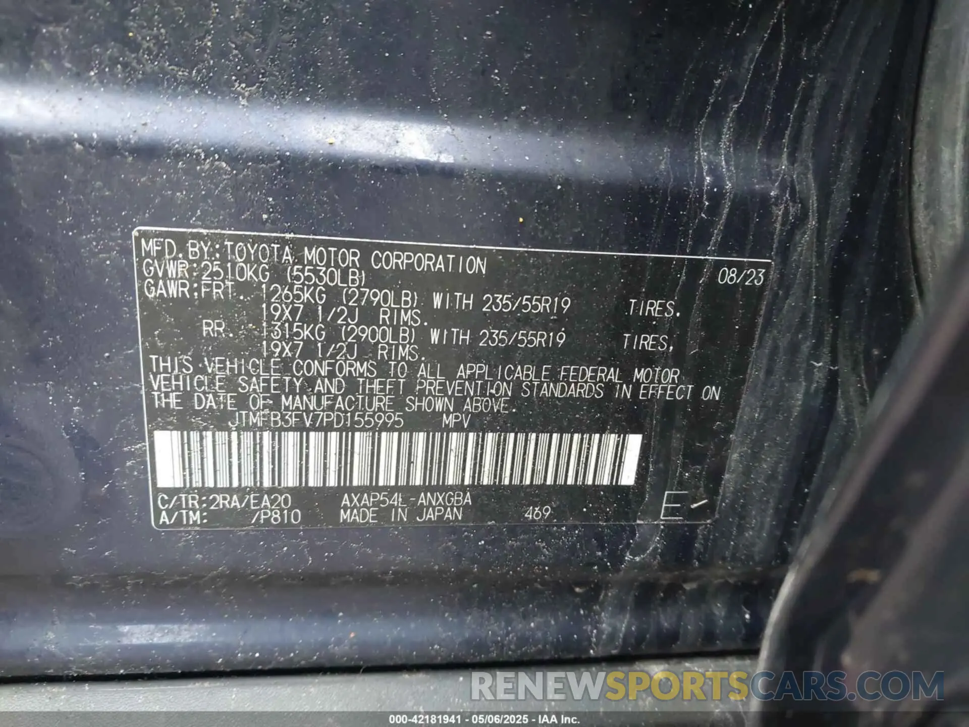 9 fotografías del automóvil dañado JTMFB3FV7PD155995 TOYOTA RAV4 PRIME 2023
