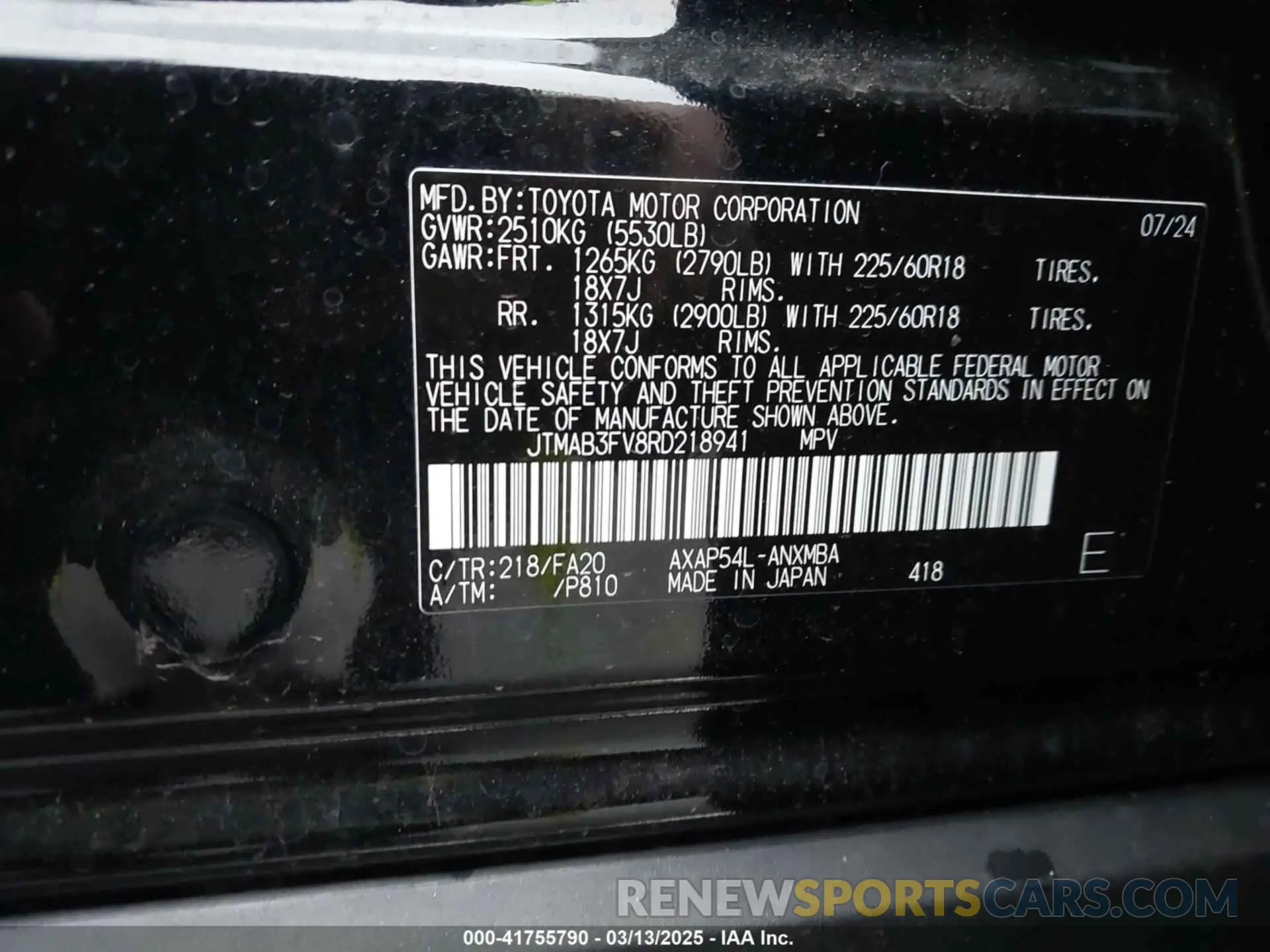 9 fotografías del automóvil dañado JTMAB3FV8RD218941 TOYOTA RAV4 PRIME 2024