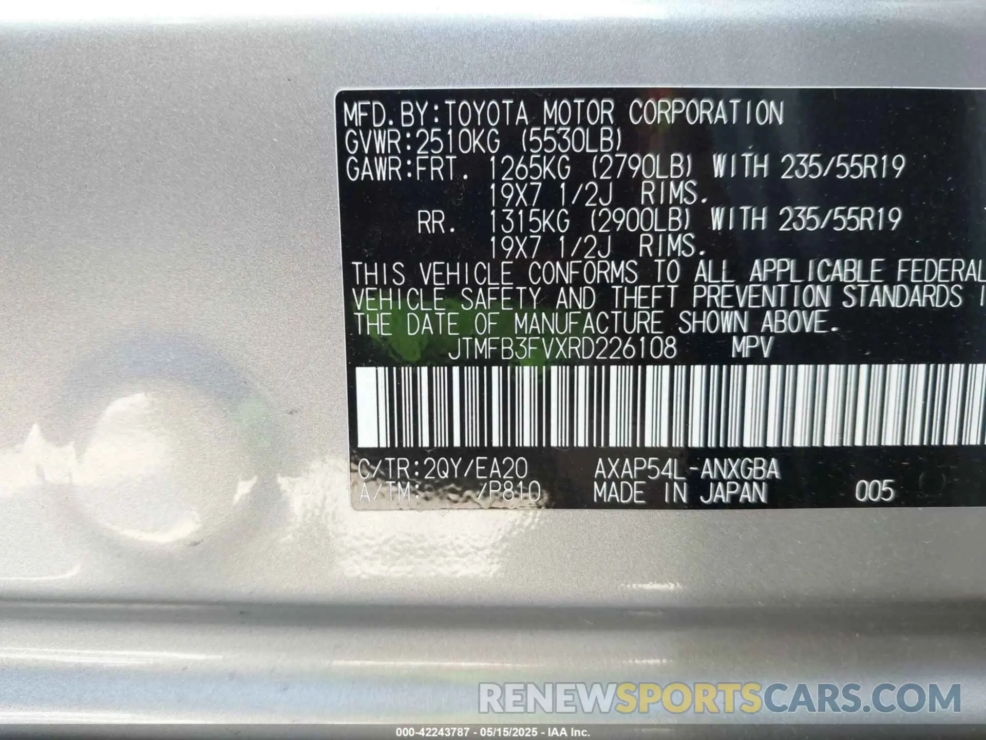 9 fotografías del automóvil dañado JTMFB3FVXRD226108 TOYOTA RAV4 PRIME 2024