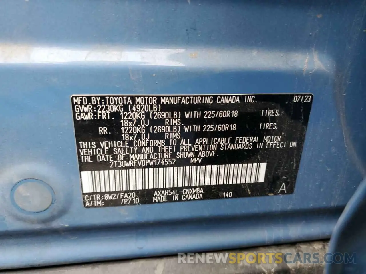12 fotografías del automóvil dañado 2T3UWRFV0PW174552 TOYOTA RAV4 WOODL 2023