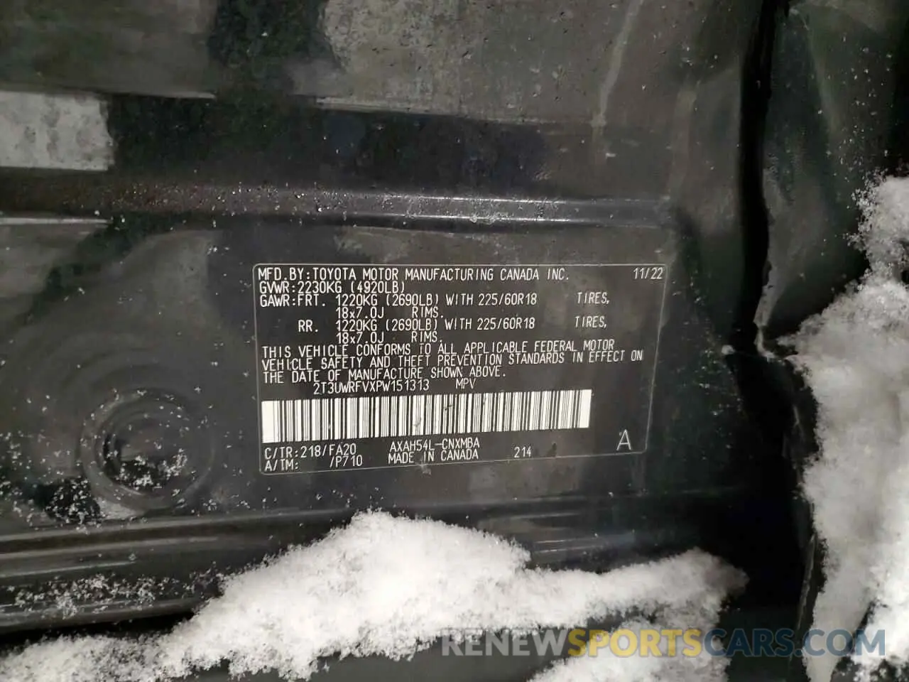 13 fotografías del automóvil dañado 2T3UWRFVXPW151313 TOYOTA RAV4 WOODL 2023