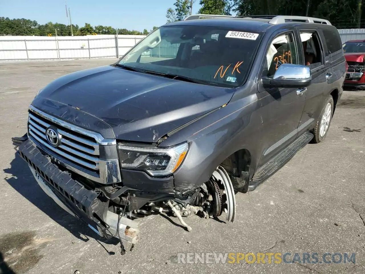 2 fotografías del automóvil dañado 5TDDY5G18KS166420 TOYOTA SEQUOIA 2019