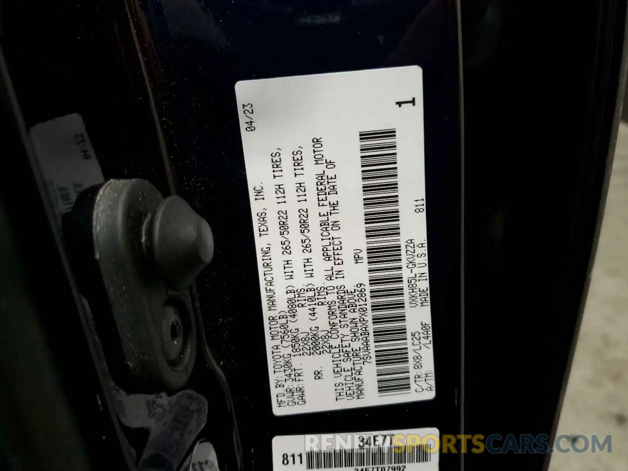 14 fotografías del automóvil dañado 7SVAAABAXPX012869 TOYOTA SEQUOIA 2023