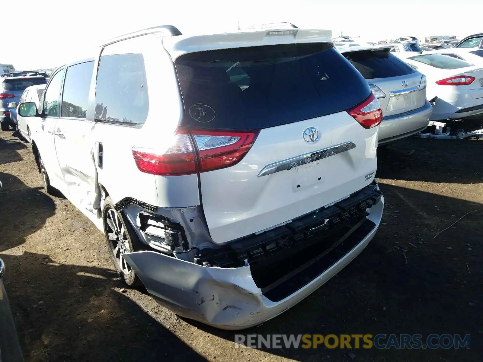 3 fotografías del automóvil dañado 5TDDZ3DC3KS214154 TOYOTA SIENNA 2019