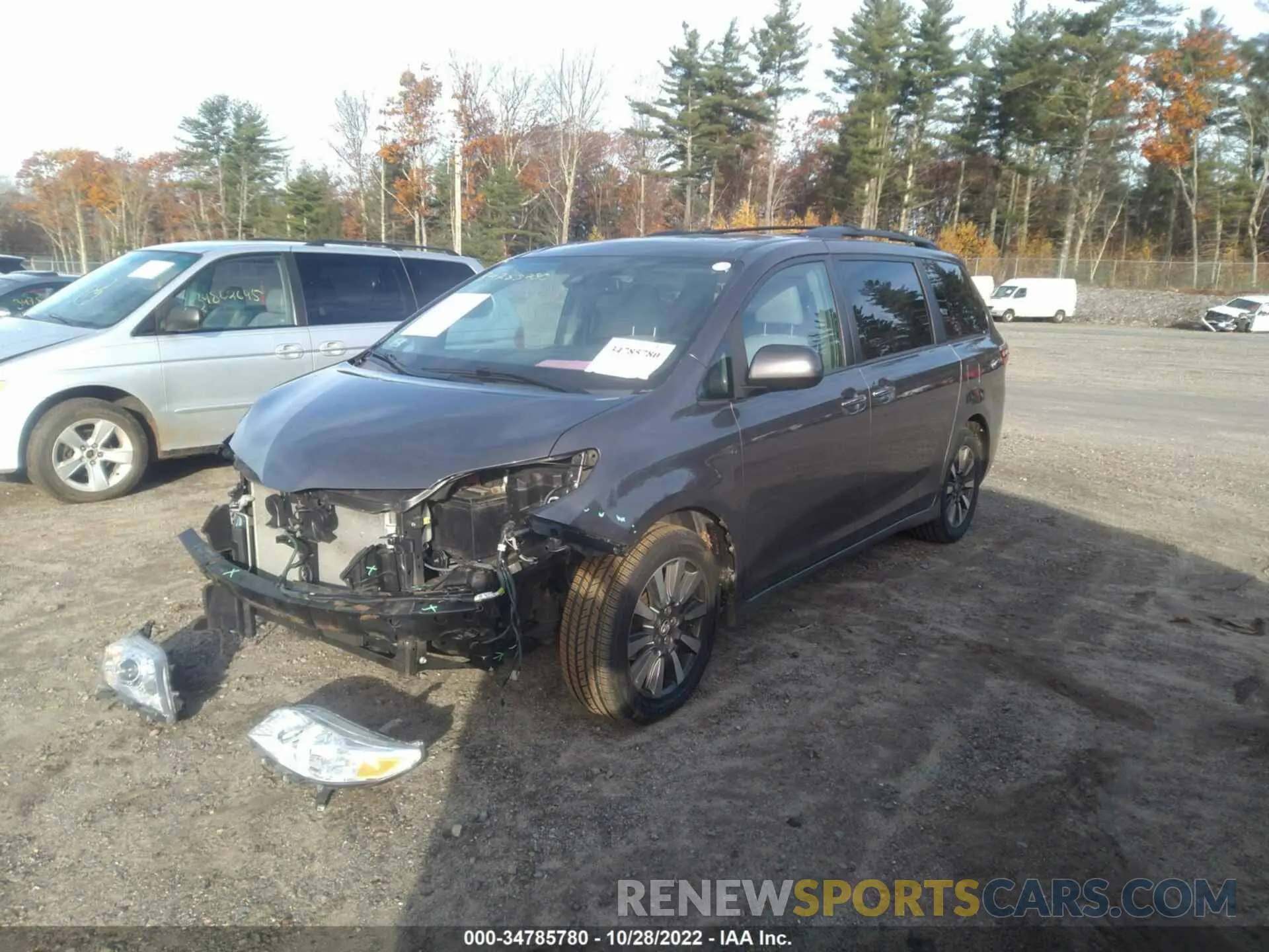 2 fotografías del automóvil dañado 5TDDZ3DC4KS225745 TOYOTA SIENNA 2019