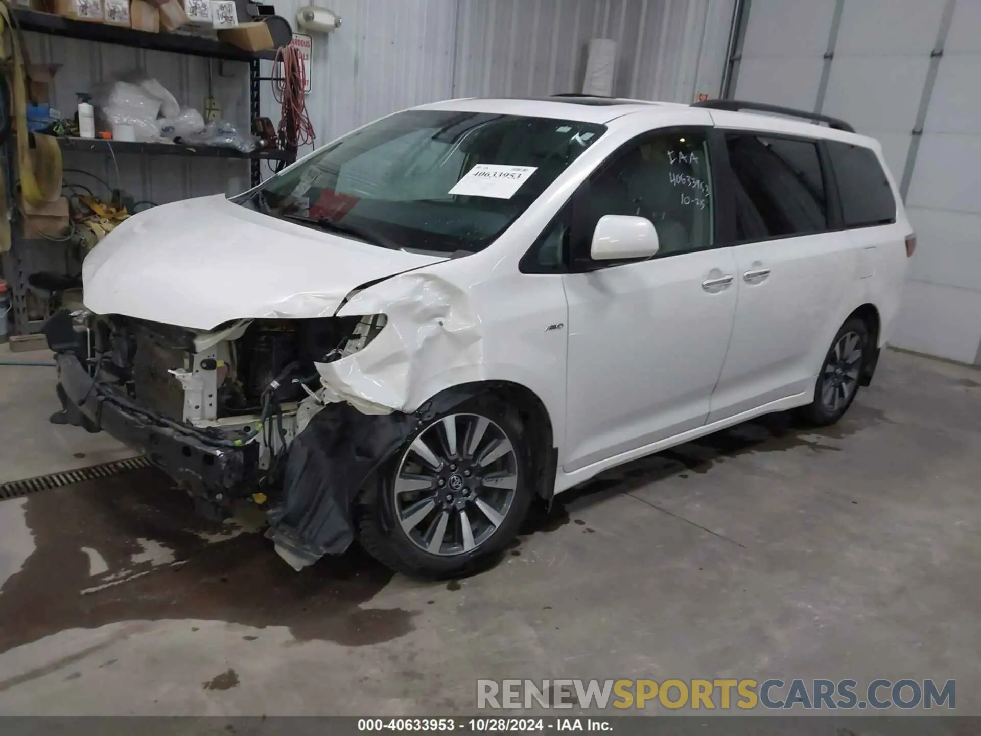 2 fotografías del automóvil dañado 5TDDZ3DC5KS223244 TOYOTA SIENNA 2019