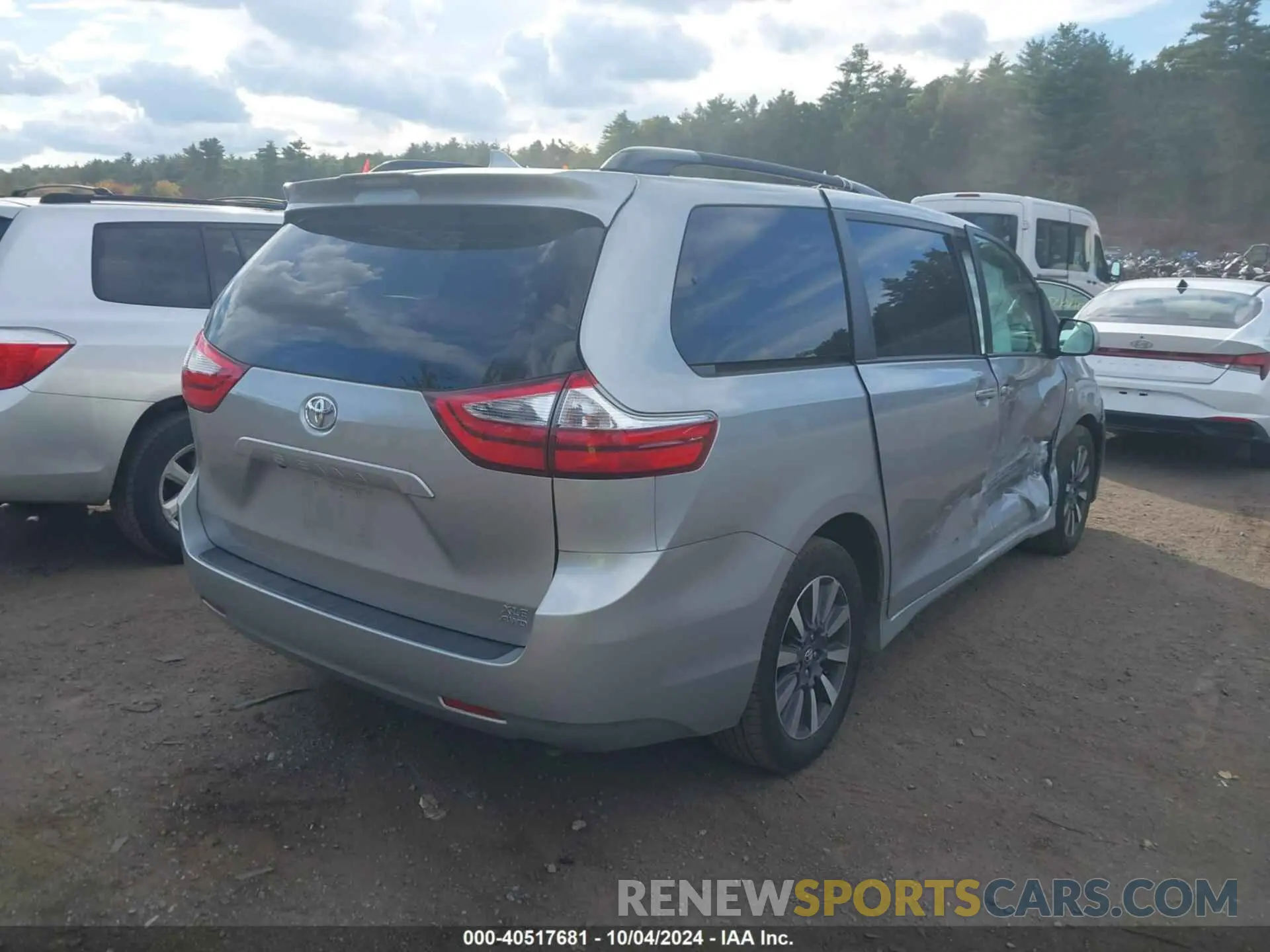 4 fotografías del automóvil dañado 5TDDZ3DC7KS227408 TOYOTA SIENNA 2019