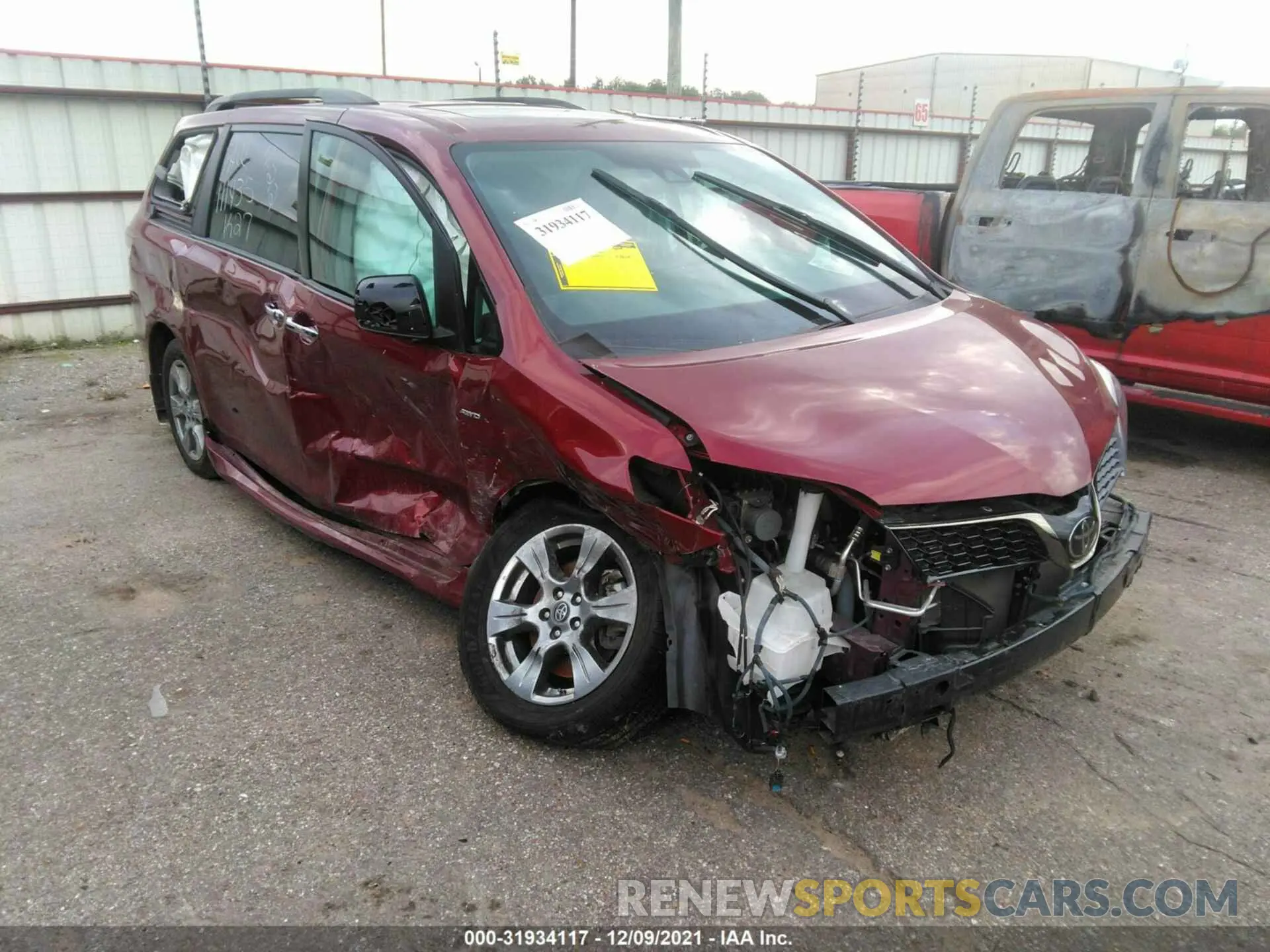 1 fotografías del automóvil dañado 5TDEZ3DC6KS216159 TOYOTA SIENNA 2019