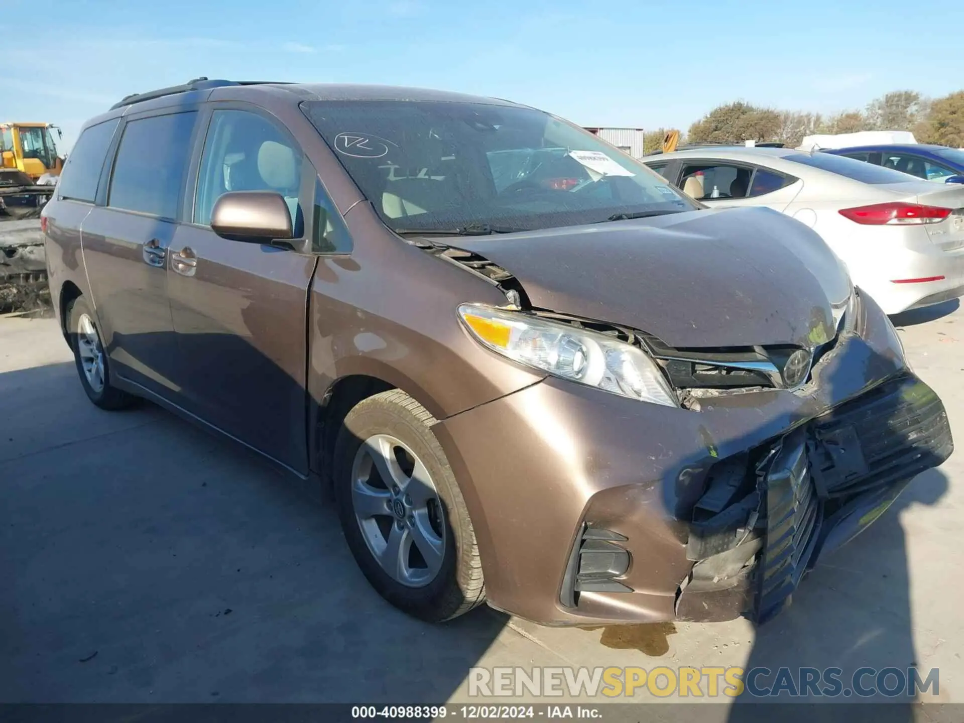 1 fotografías del automóvil dañado 5TDKZ3DC6KS011038 TOYOTA SIENNA 2019