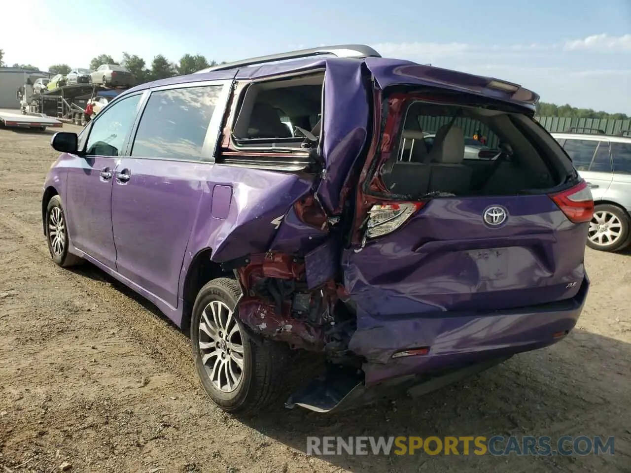 3 fotografías del automóvil dañado 5TDYZ3DC4KS970321 TOYOTA SIENNA 2019