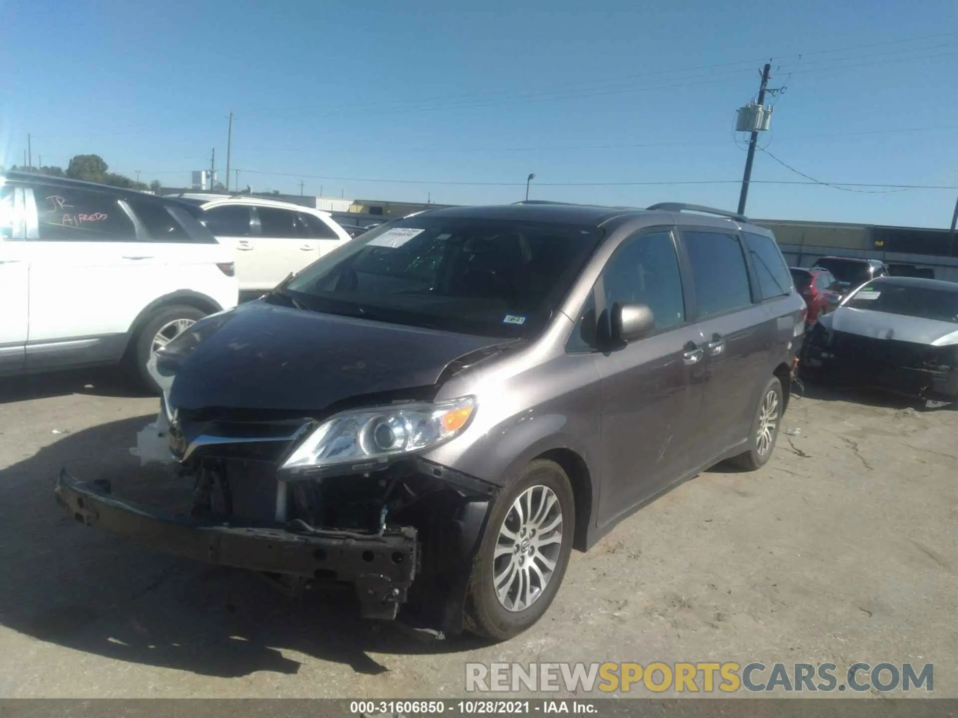 2 fotografías del automóvil dañado 5TDYZ3DC5KS998757 TOYOTA SIENNA 2019