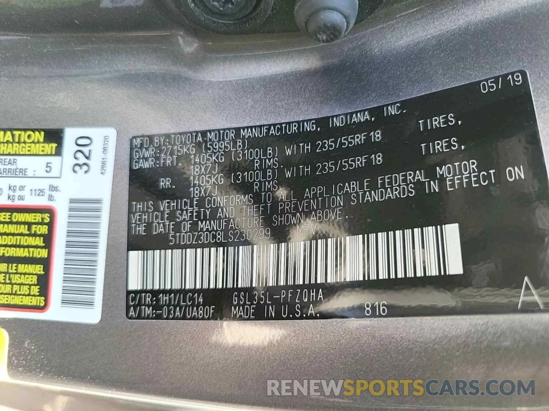 32 fotografías del automóvil dañado 5TDDZ3DC8LS230299 TOYOTA SIENNA 2020